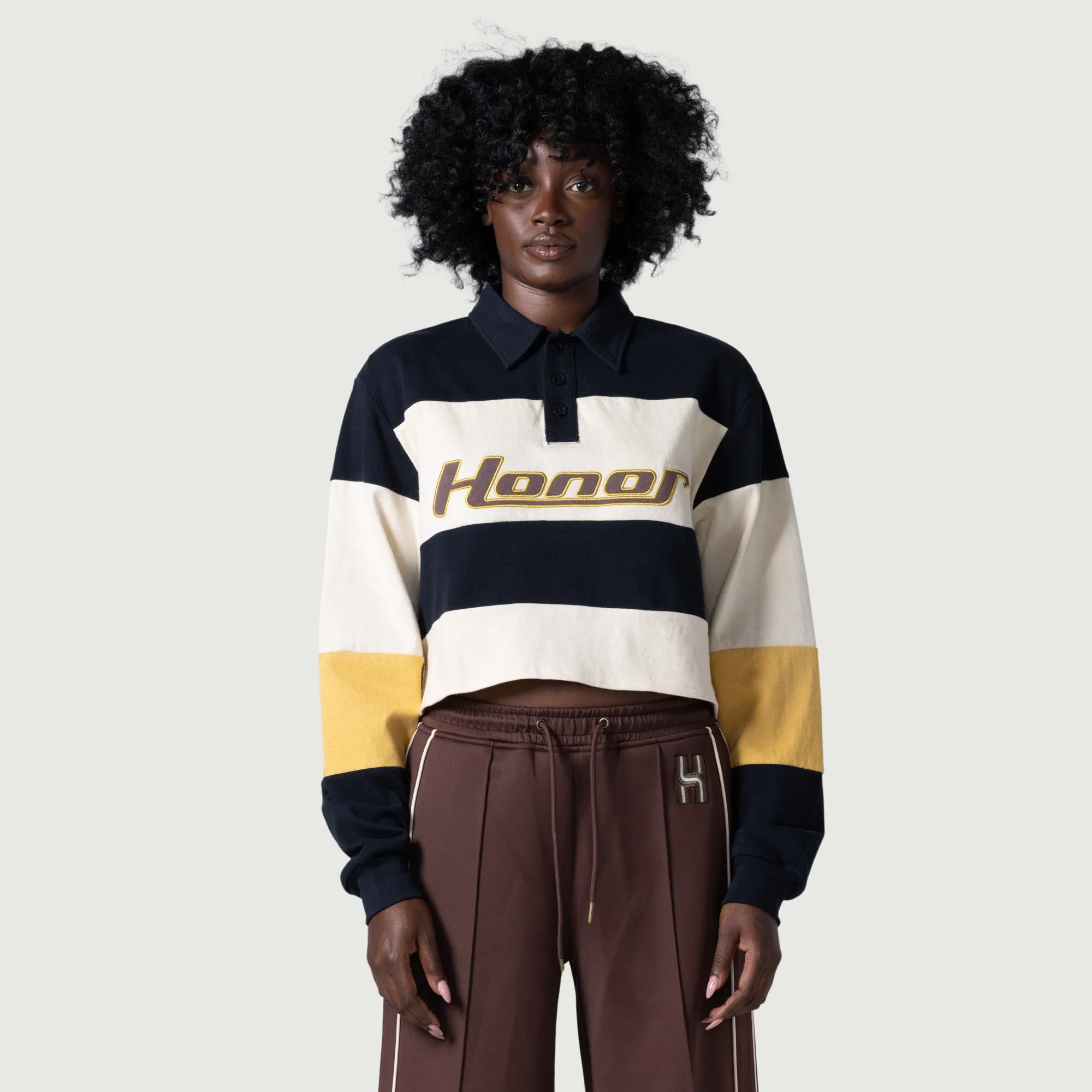 Womens Cropped Rugby - Black sold by Honor the Gift product image thumbnail 2