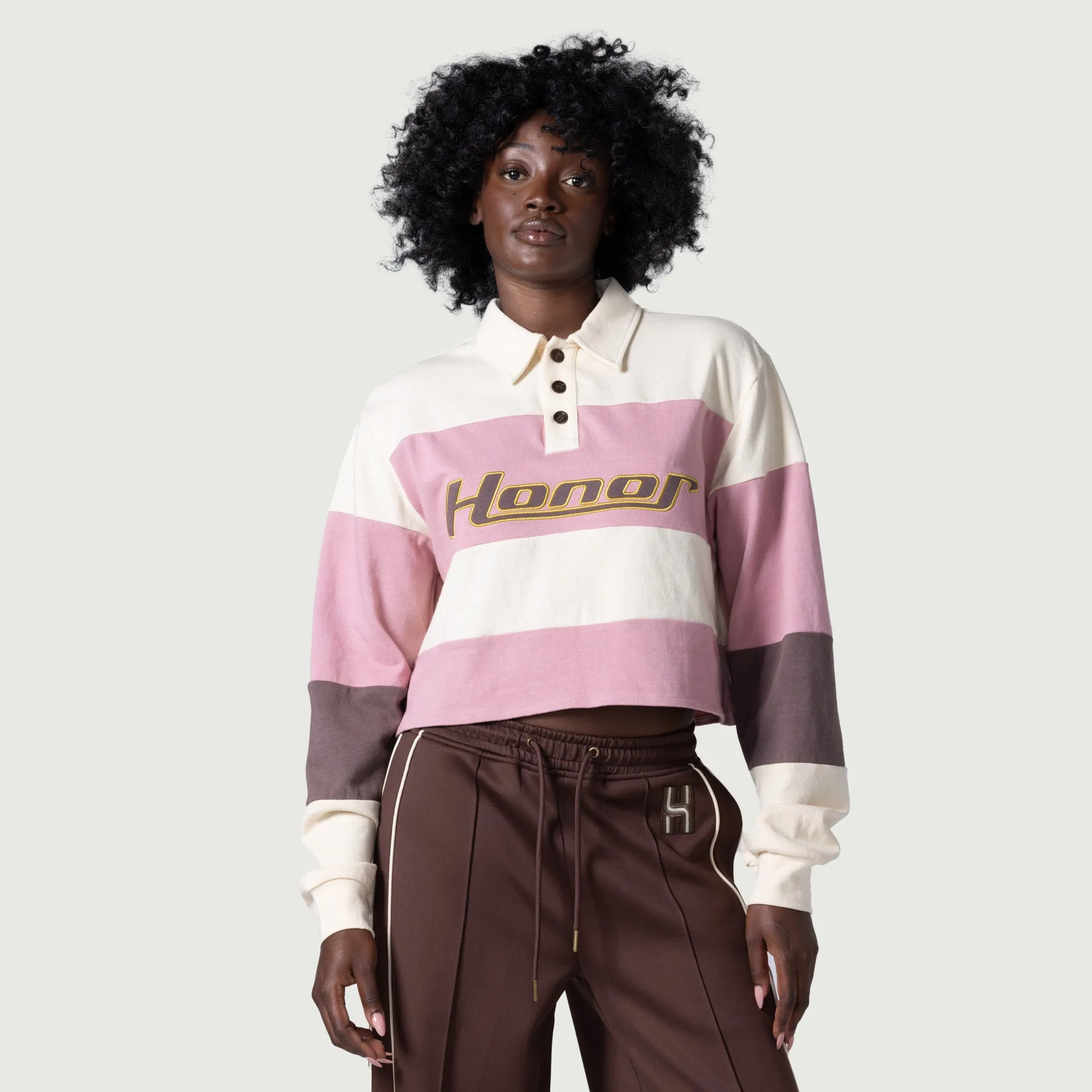 Womens Cropped Rugby - Pink sold by Honor the Gift product image thumbnail 2