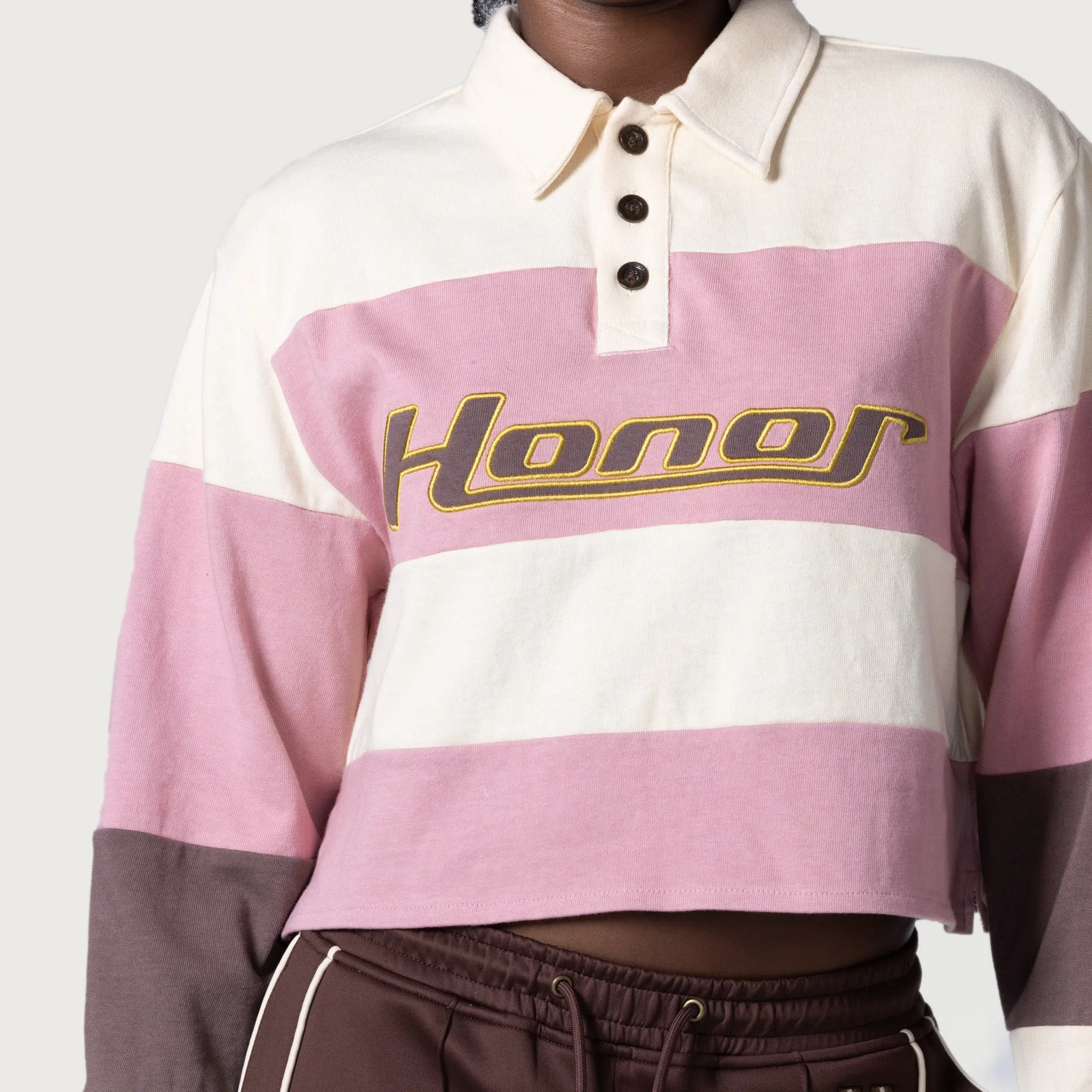 Womens Cropped Rugby - Pink sold by Honor the Gift product image thumbnail 4