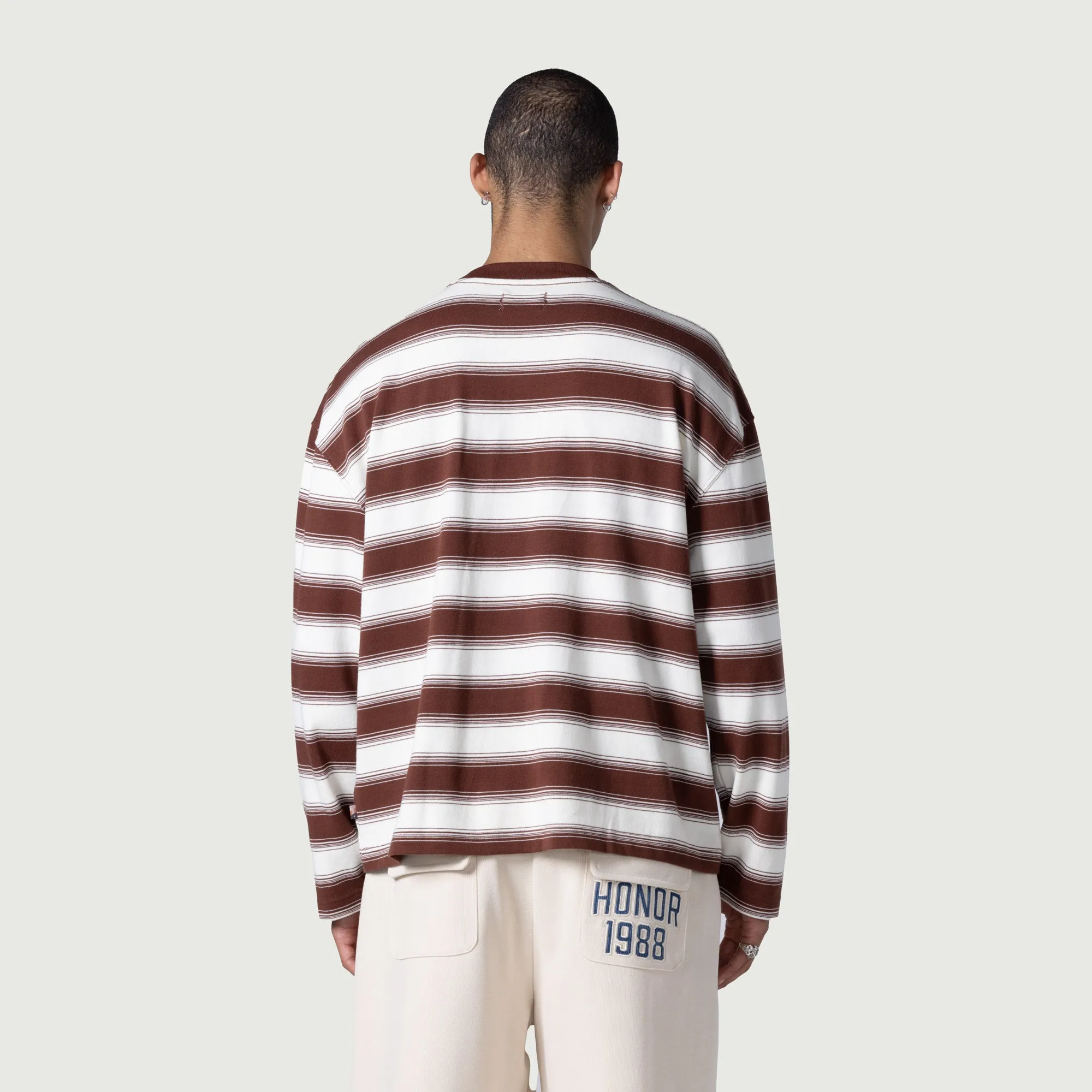 1988 Stripe Ls Tee - Brown sold by Honor the Gift product image thumbnail 4