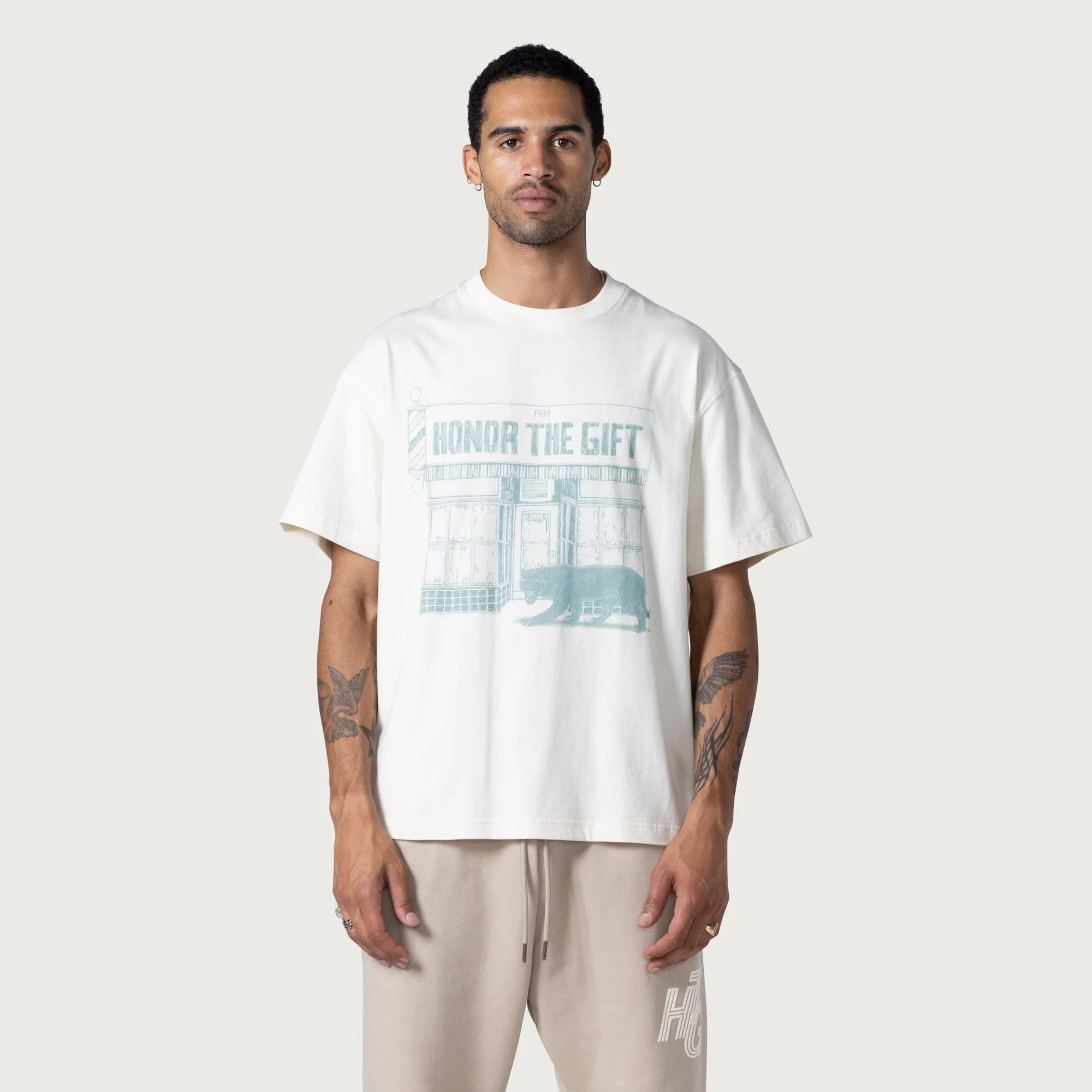 Barbershop T-Shirt - Bone sold by Honor the Gift product image thumbnail 2