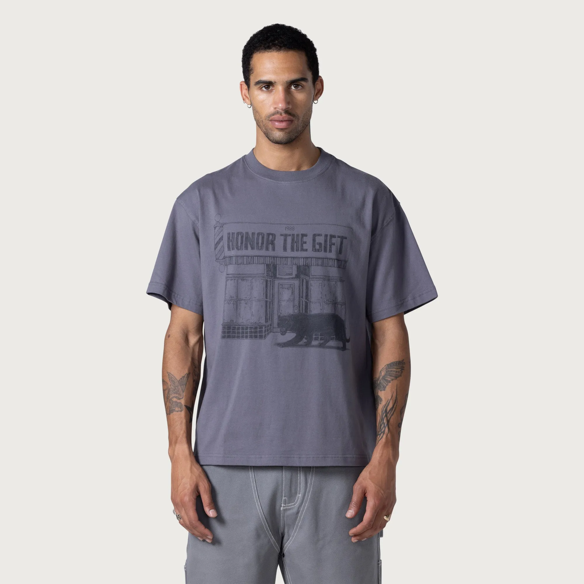 Barbershop T-Shirt - Grey sold by Honor the Gift product image thumbnail 2