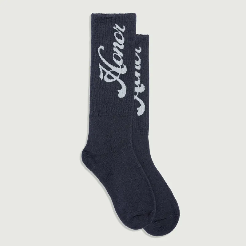 Honor Script Ribbed Sock - Black sold by Honor the Gift