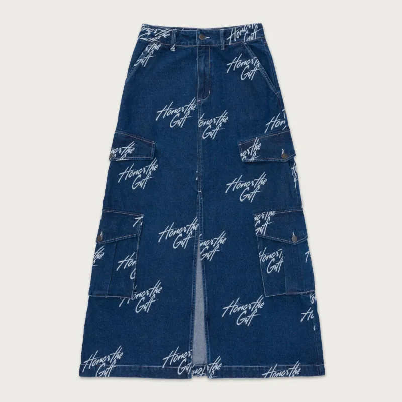 Womens Cargo Htg Skirt - Blue sold by Honor the Gift