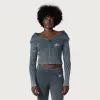 Womens Washed Shawl Zip Front - Green sold by Honor the Gift