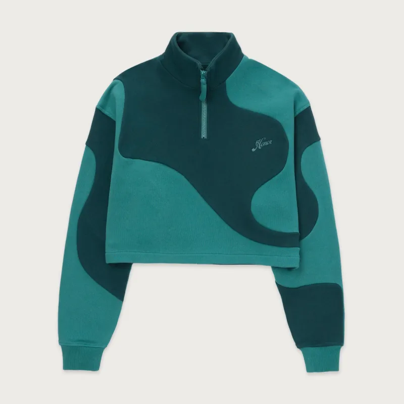 Womens Curved Patchwork Zip Front - Green sold by Honor the Gift