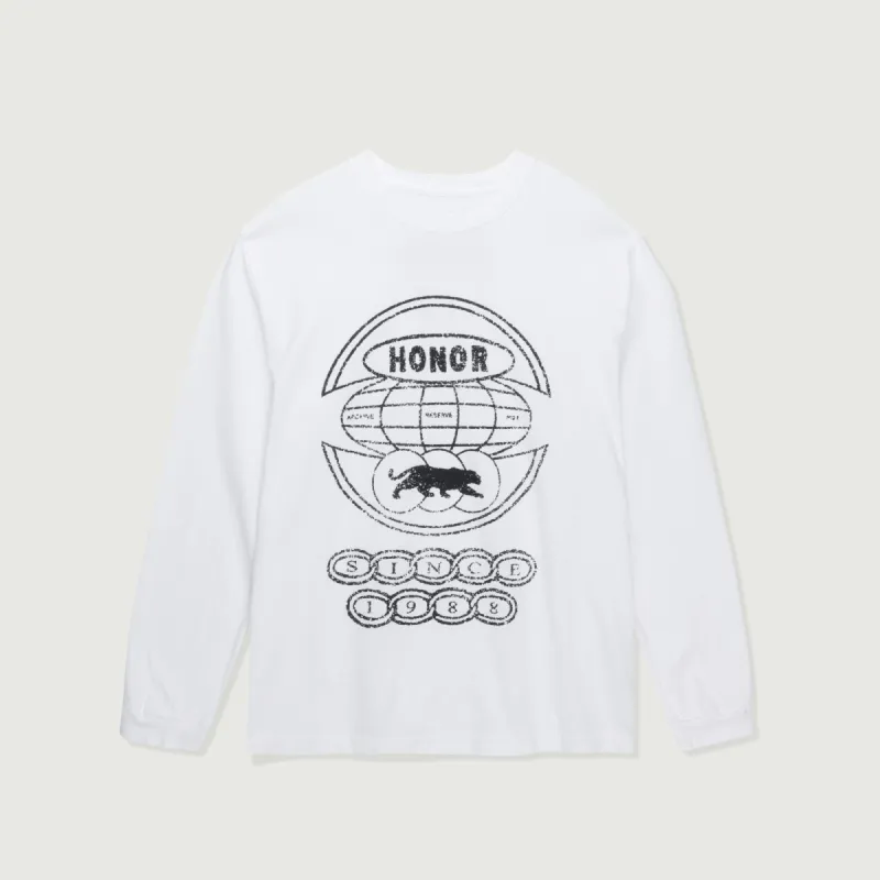 Global Logo LS - White sold by Honor the Gift