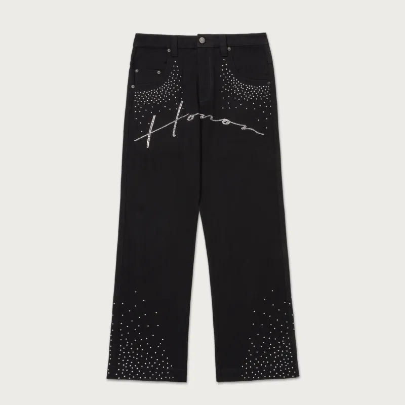 Rhinestone Wide Leg Pant - Black sold by Honor the Gift