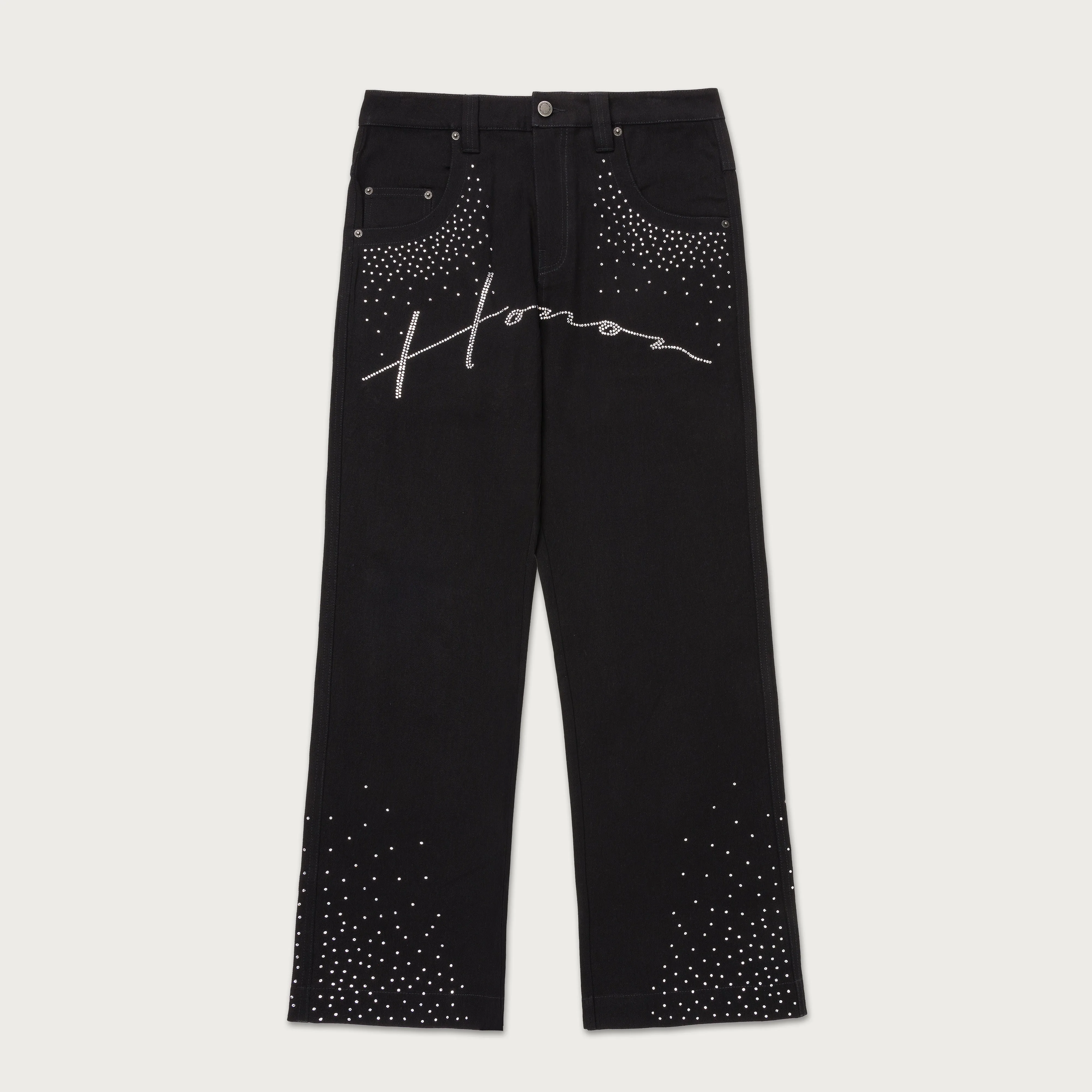 Rhinestone Wide Leg Pant - Black sold by Honor the Gift