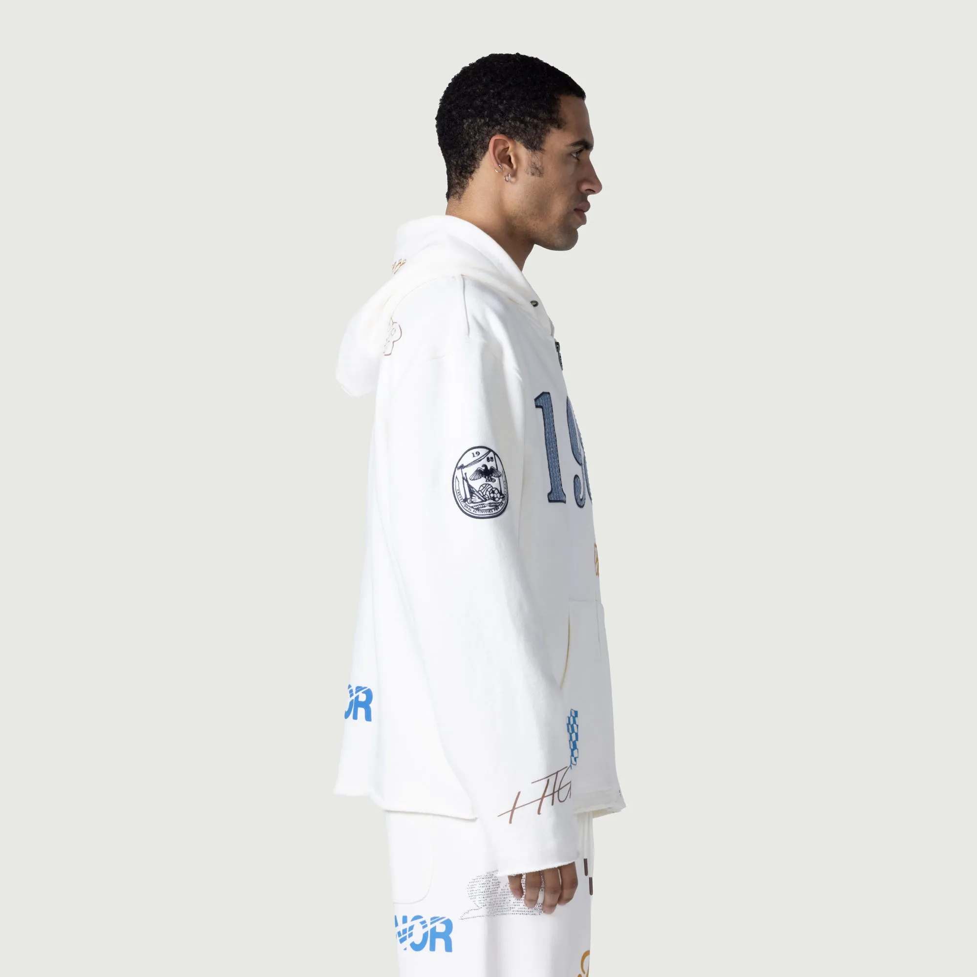 1988 Full Zip Hoodie - White sold by Honor the Gift product image thumbnail 3