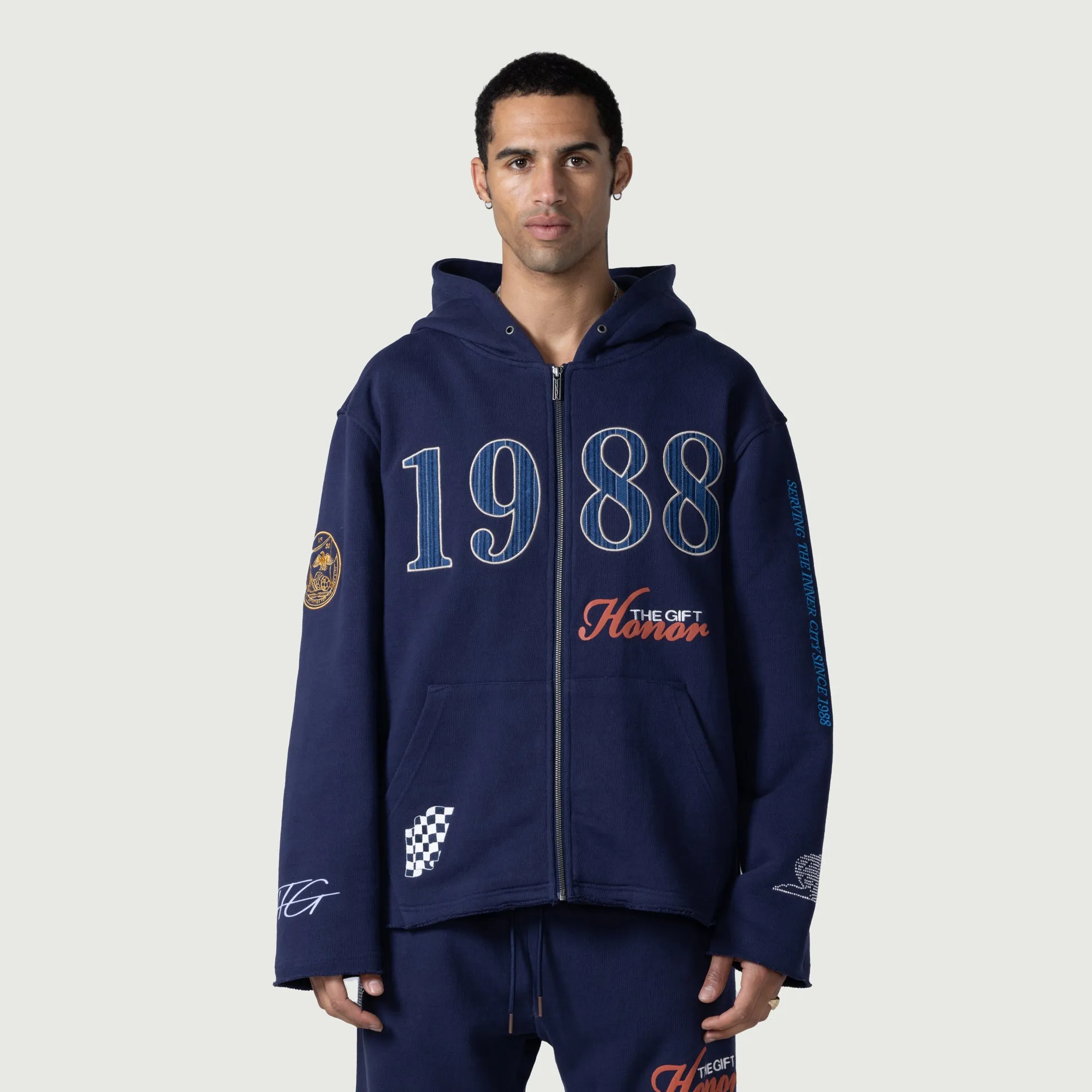1988 Full Zip Hoodie - Navy sold by Honor the Gift product image thumbnail 2