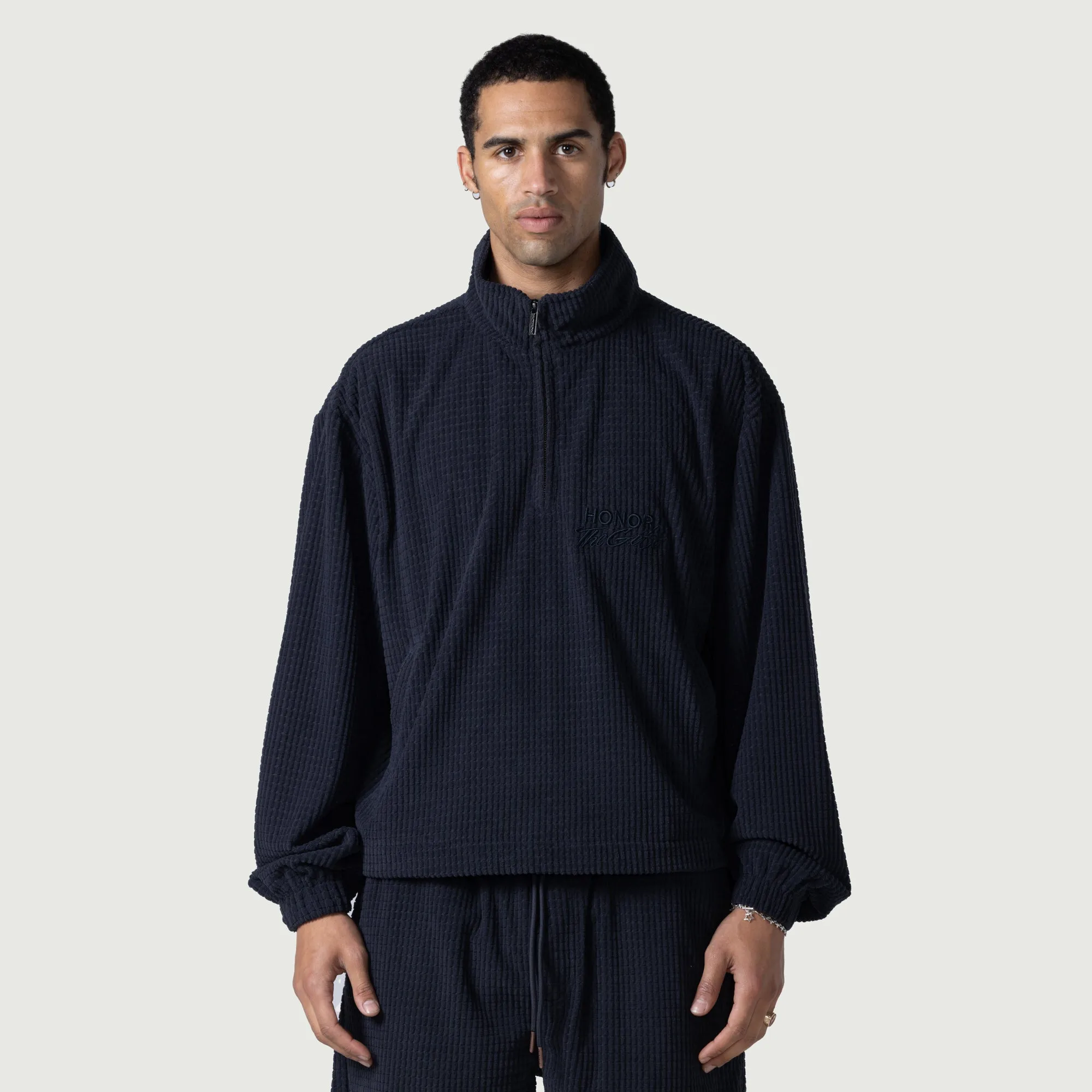Textured Knit Anorak - Black sold by Honor the Gift product image thumbnail 2