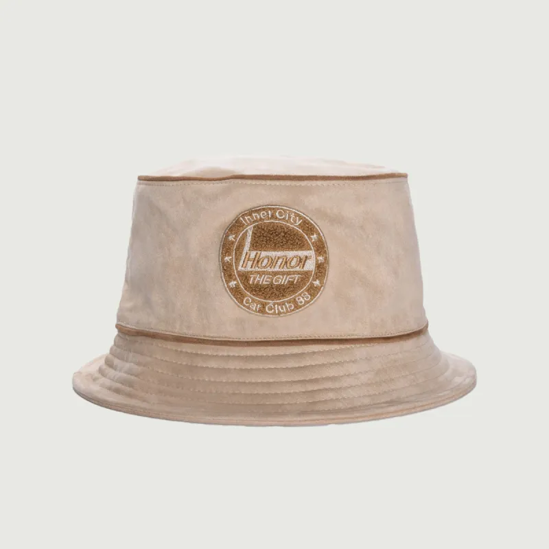 Faux Suede Bomber Bucket Hat - Bone sold by Honor the Gift