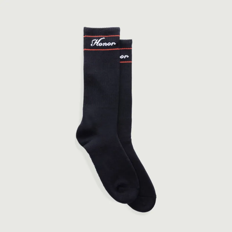 Honor Striped Ribbed Sock - Black sold by Honor the Gift