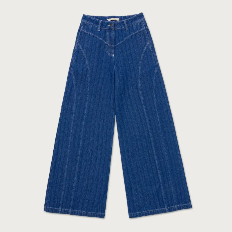 Tailored Curved Pant - Blue sold by Honor the Gift