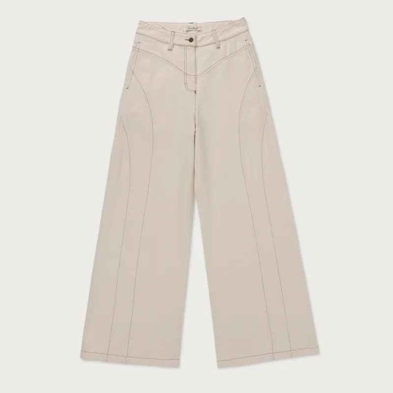 Tailored Curved Pant - Cream sold by Honor the Gift