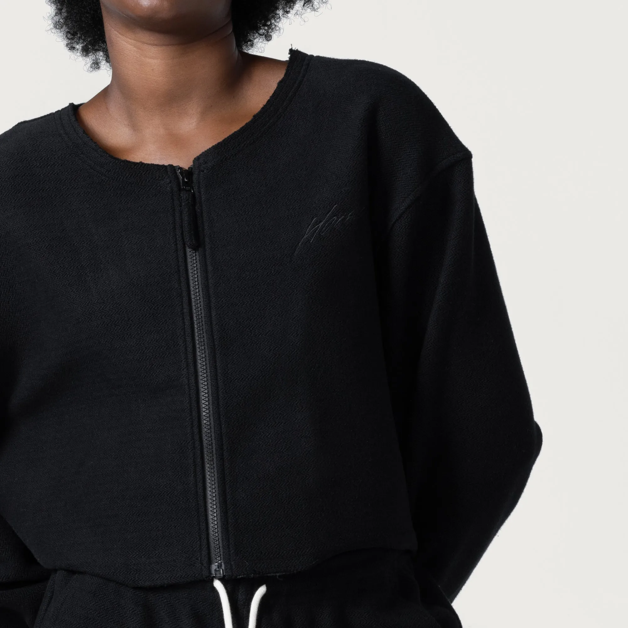 Honor Round Crop Zip Crew - Black sold by Honor the Gift product image thumbnail 3