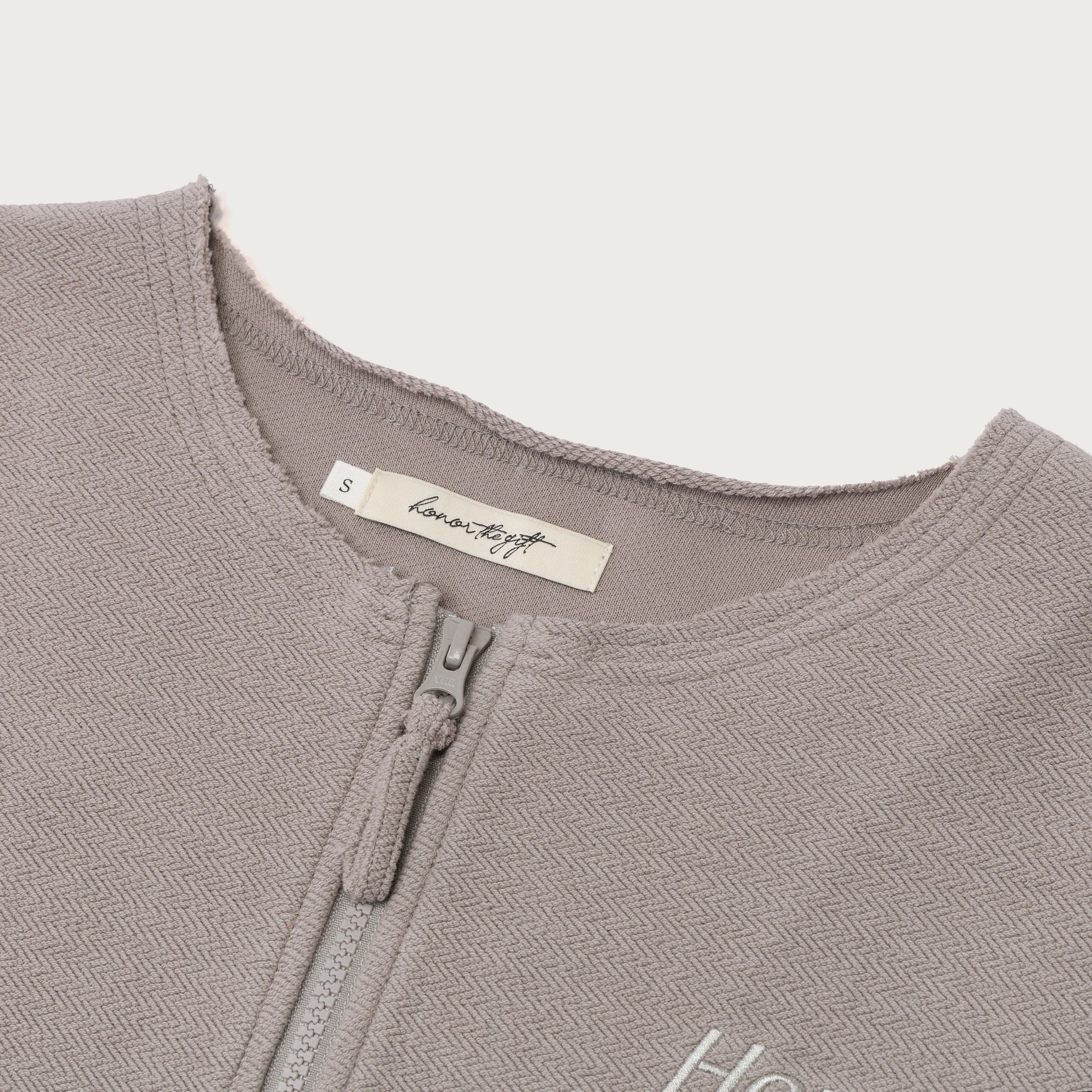 Honor Round Crop Zip Crew - Grey sold by Honor the Gift product image thumbnail 5