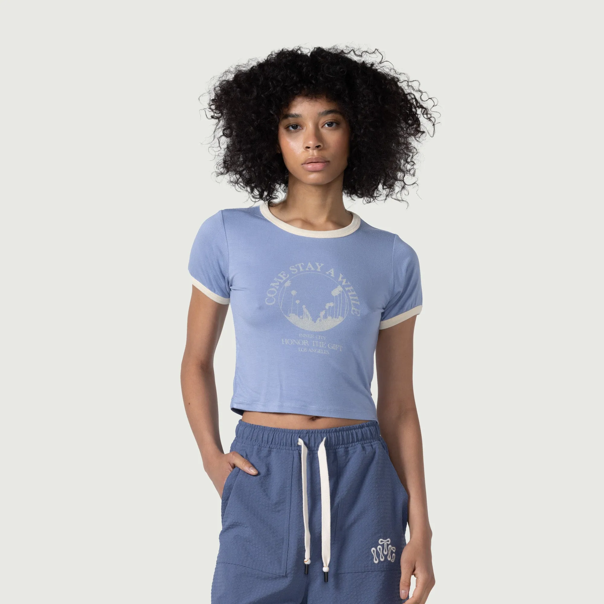 Womens Baby Ringer - Sky Blue sold by Honor the Gift product image thumbnail 5