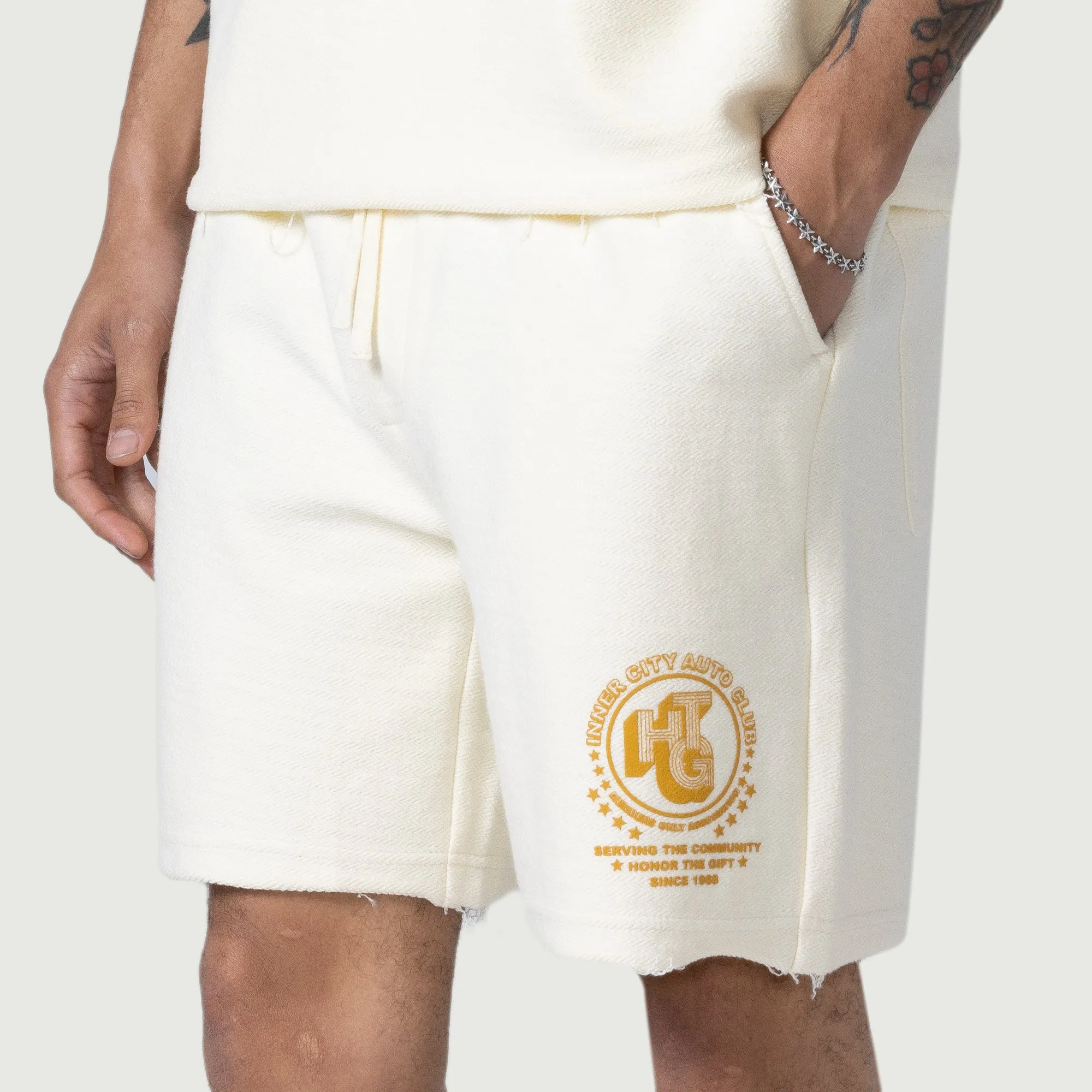 Race Herringbone Short - White sold by Honor the Gift product image thumbnail 5
