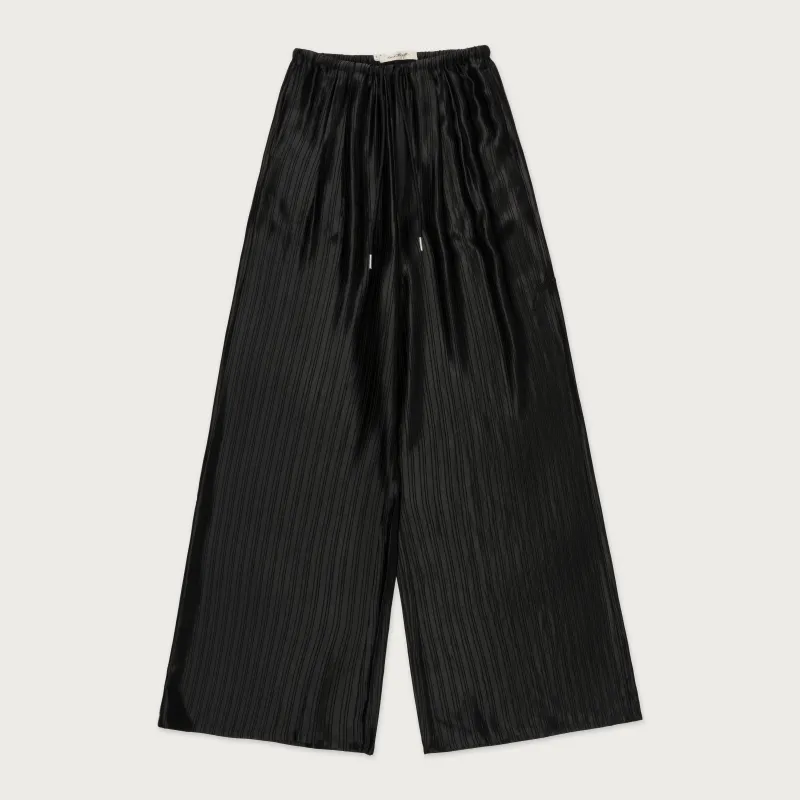 Loose Satin Stripe Wide Leg - Black sold by Honor the Gift