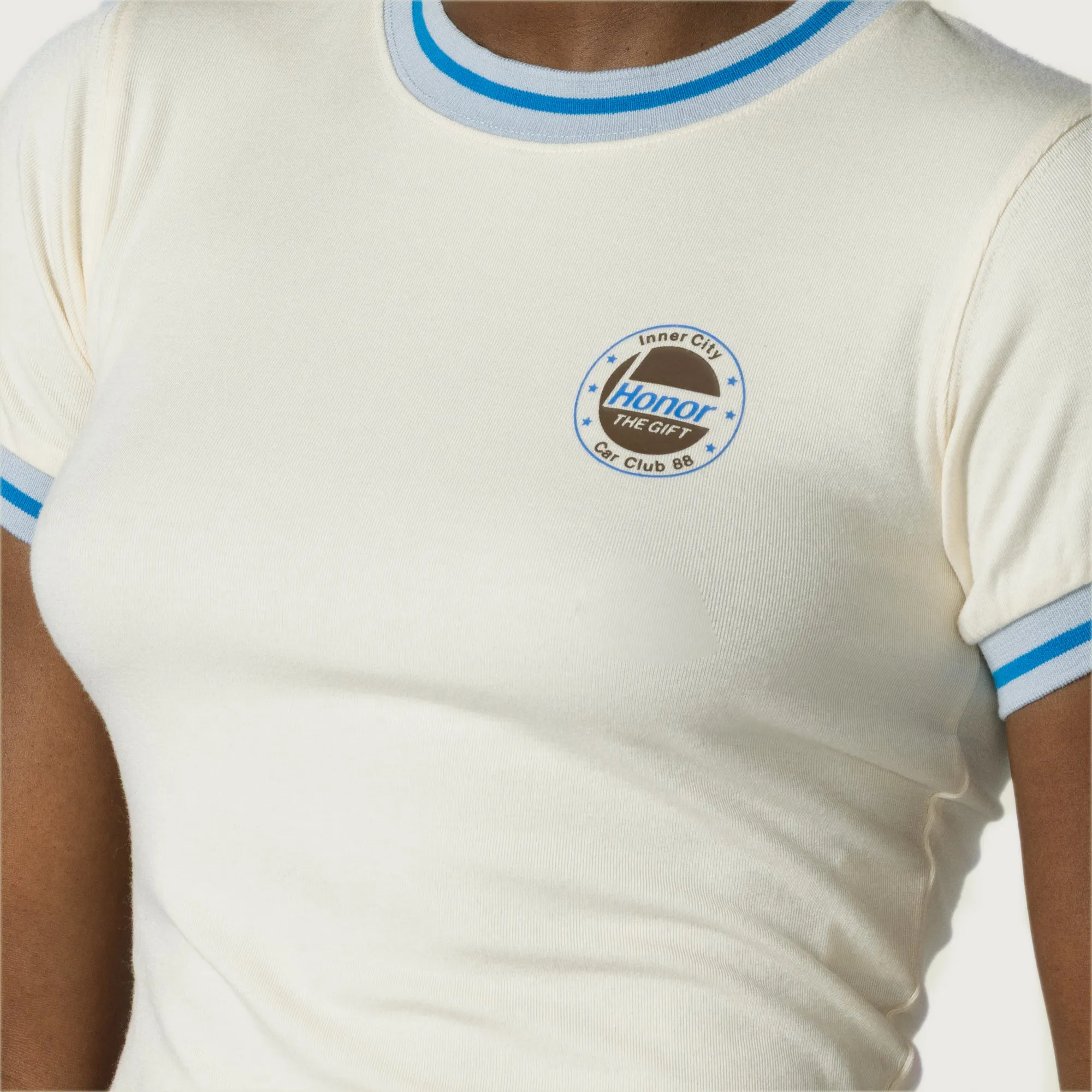 Women's Multi Color Ringer Tee - Blue sold by Honor the Gift product image thumbnail 3