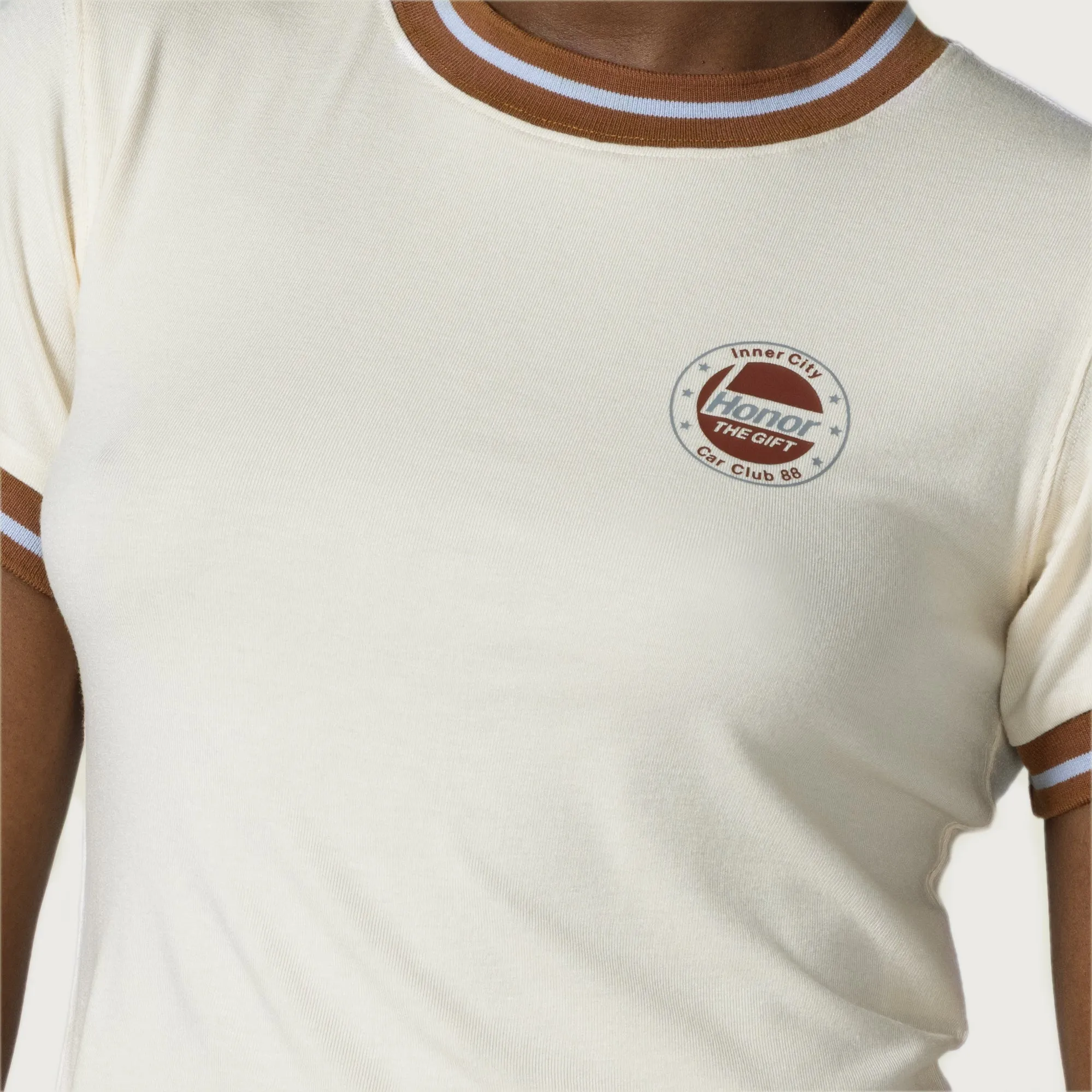 Women's Multi Color Ringer Tee - Brown sold by Honor the Gift product image thumbnail 3