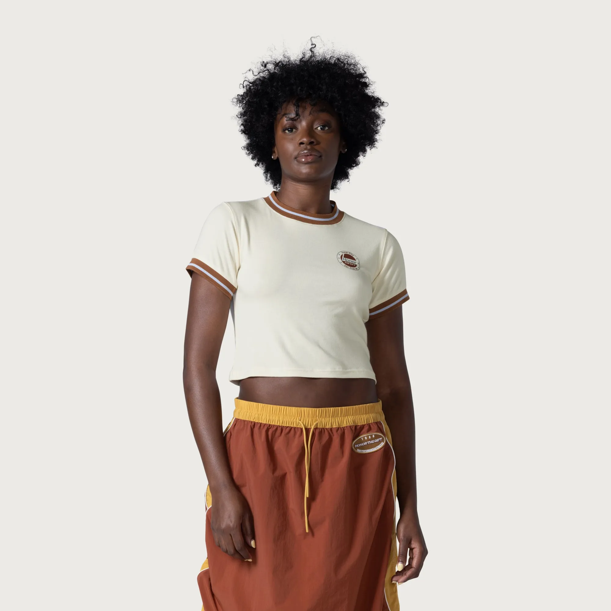 Women's Multi Color Ringer Tee - Brown sold by Honor the Gift product image thumbnail 2