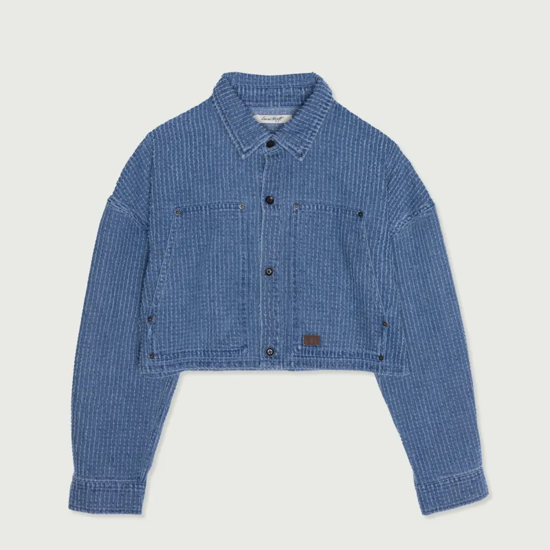 Honor Inc Cropped Shop Jacket - Blue sold by Honor the Gift