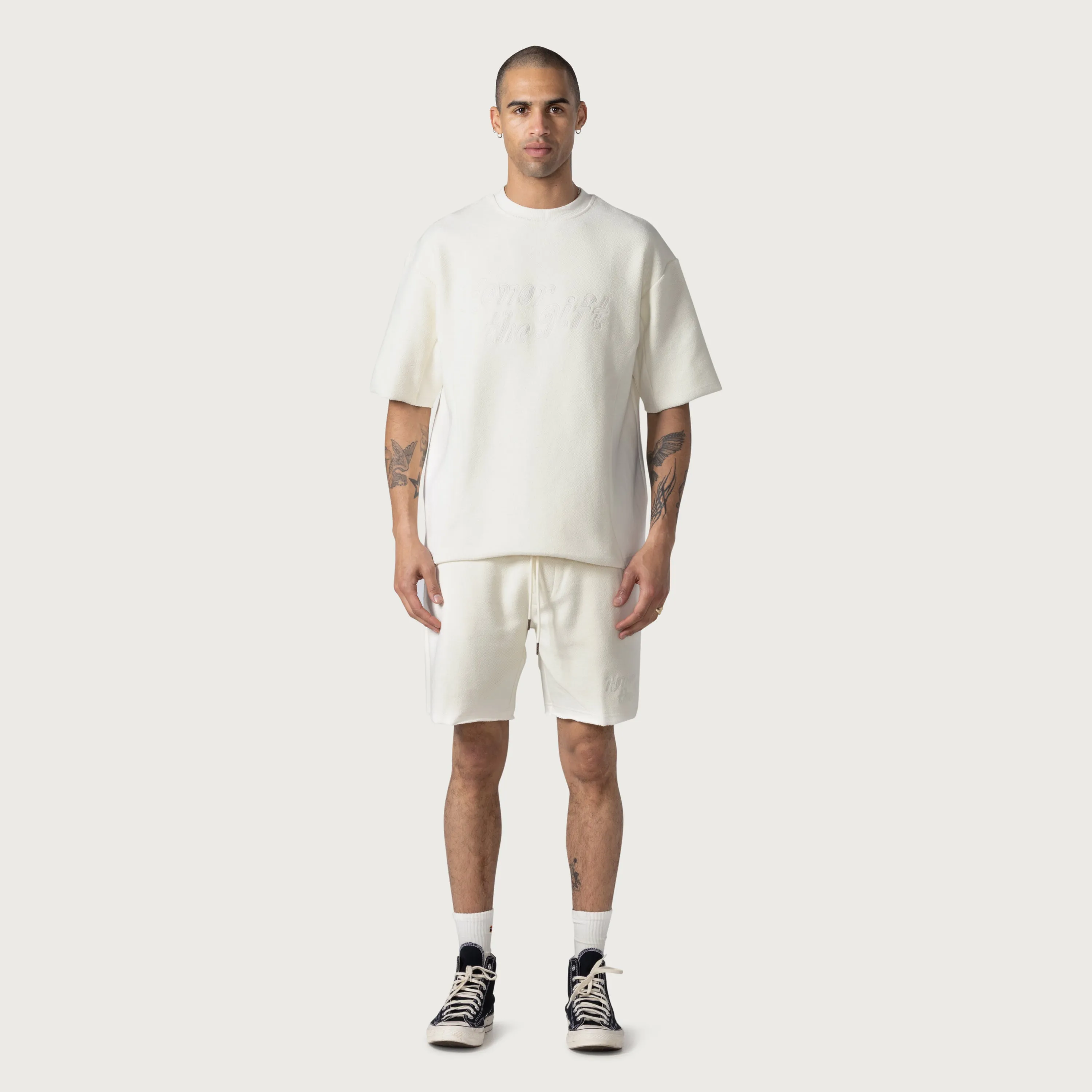 Block Party Reverse Terry Short - Bone sold by Honor the Gift product image thumbnail 2