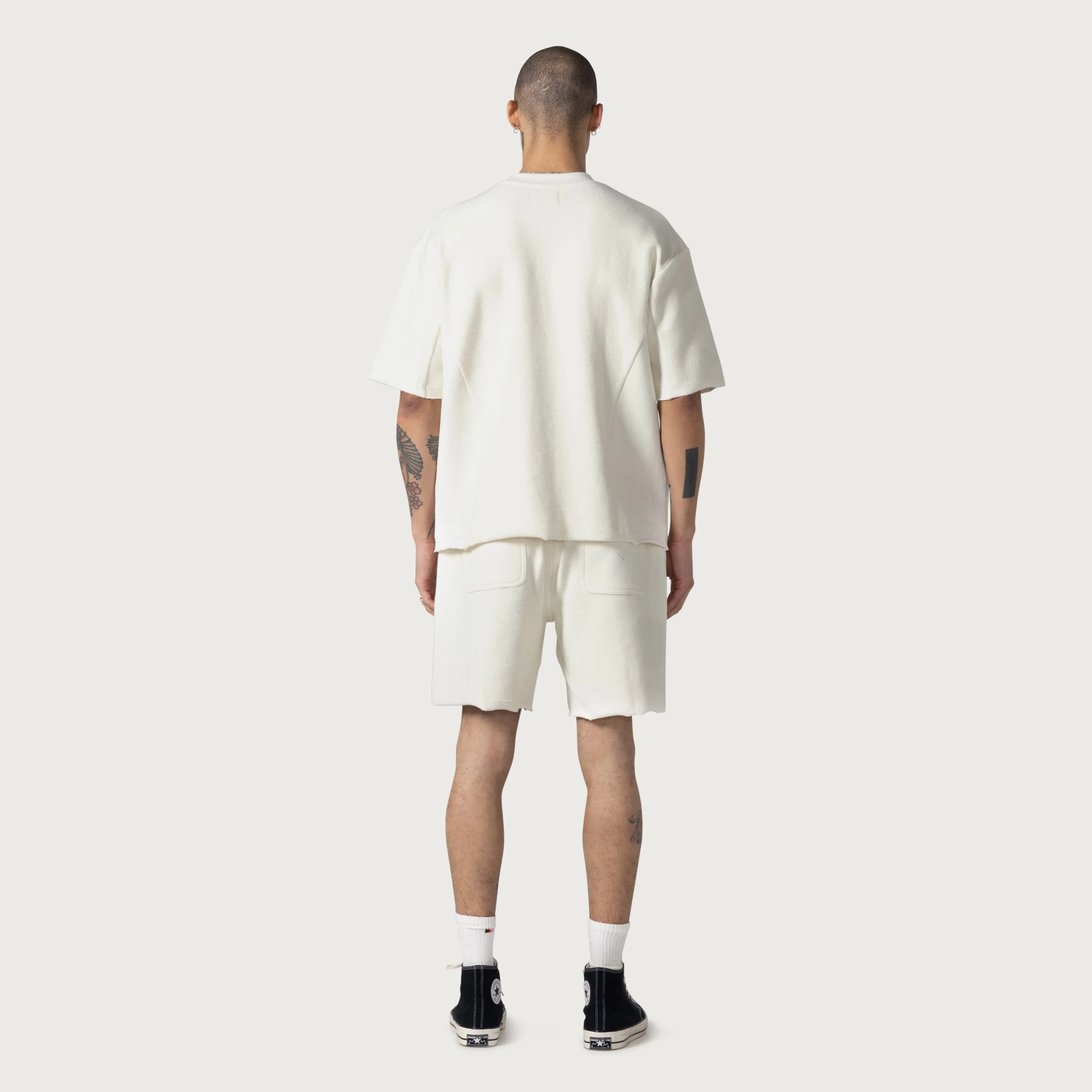 Block Party Reverse Terry Short - Bone sold by Honor the Gift product image thumbnail 4