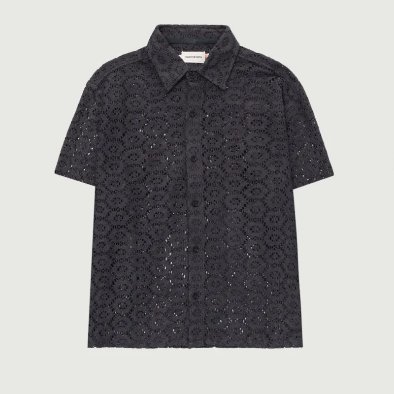 Crochet Button Up - Black sold by Honor the Gift