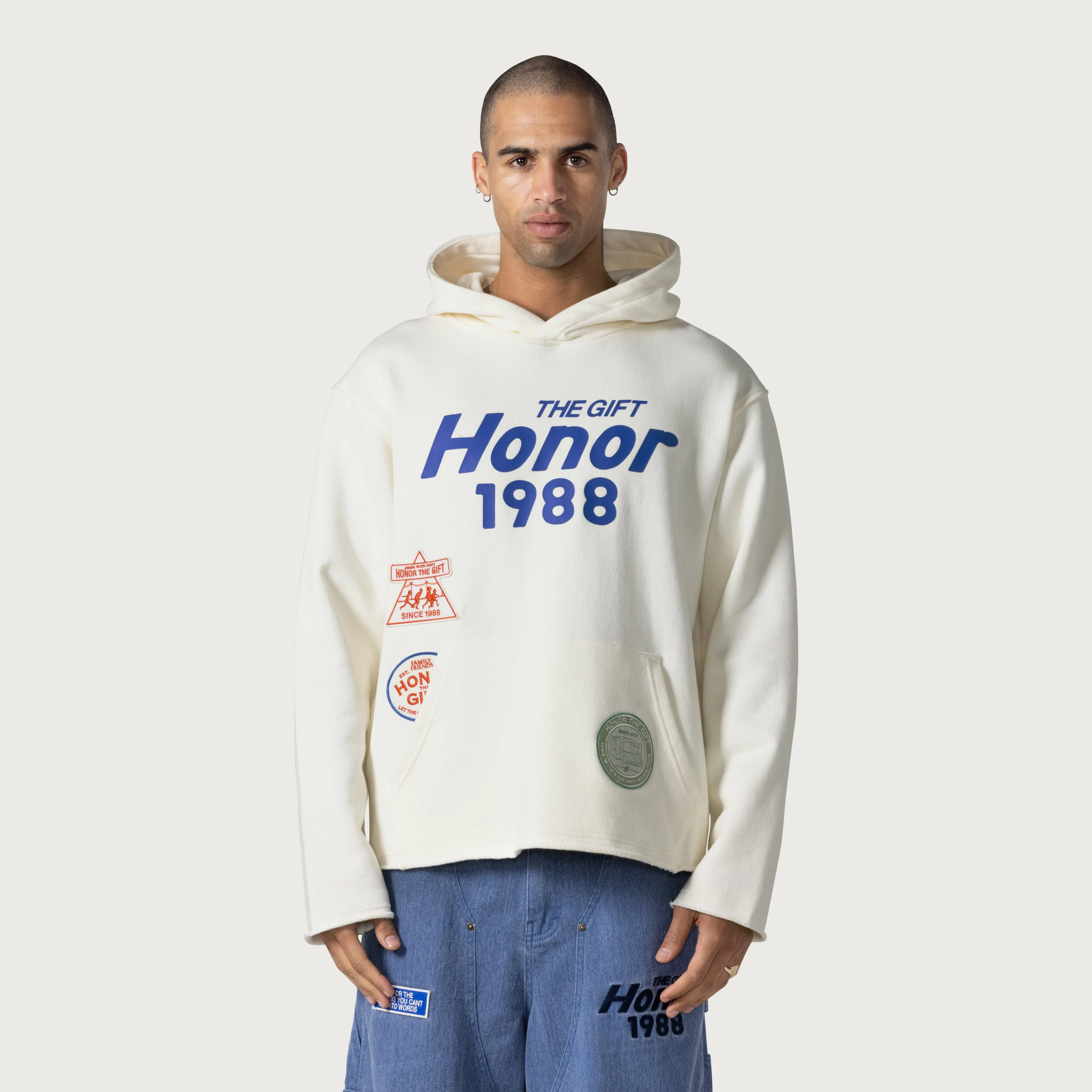 Patchwork Party Hoodie - Bone sold by Honor the Gift product image thumbnail 2