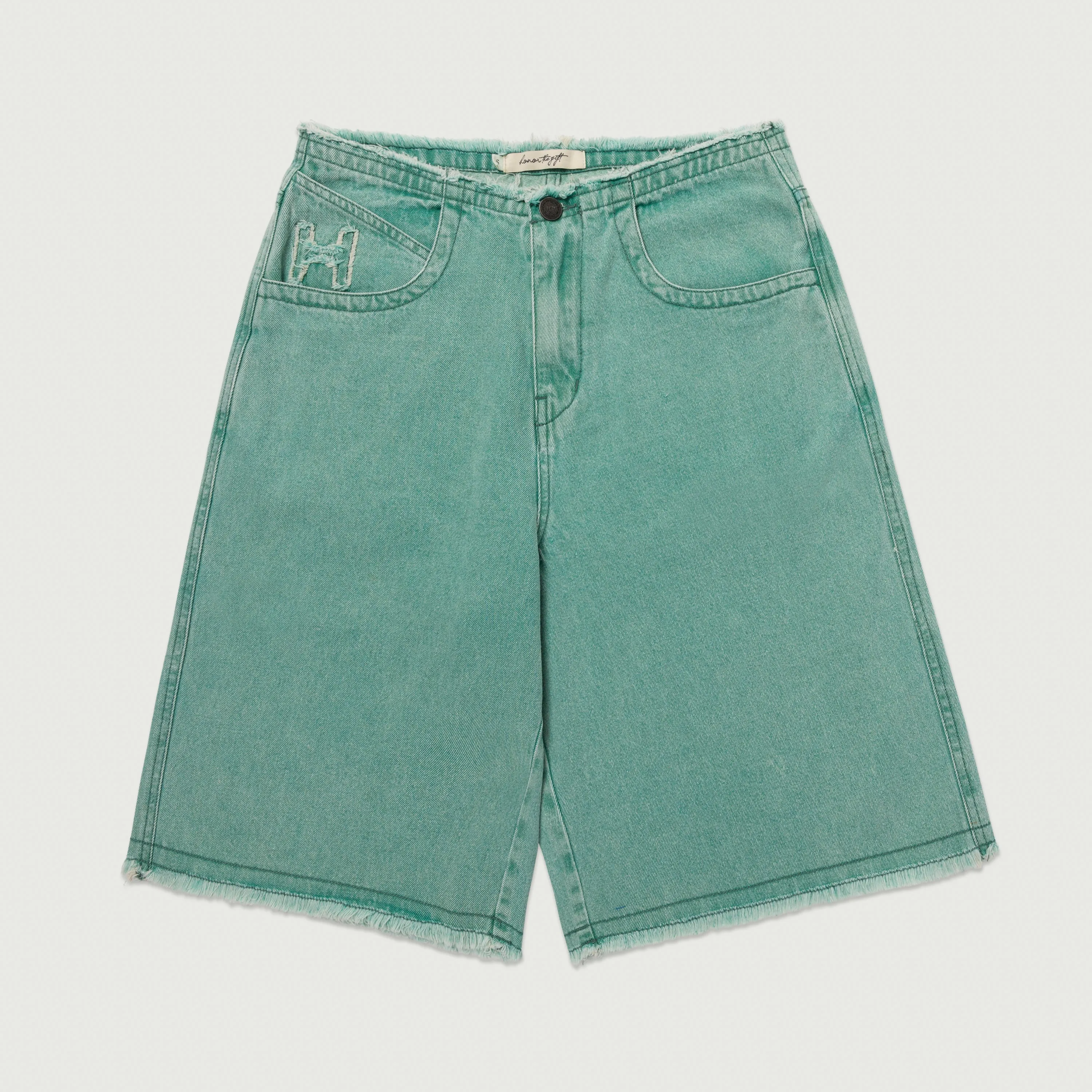Raw Edge Baggy Short - Green sold by Honor the Gift