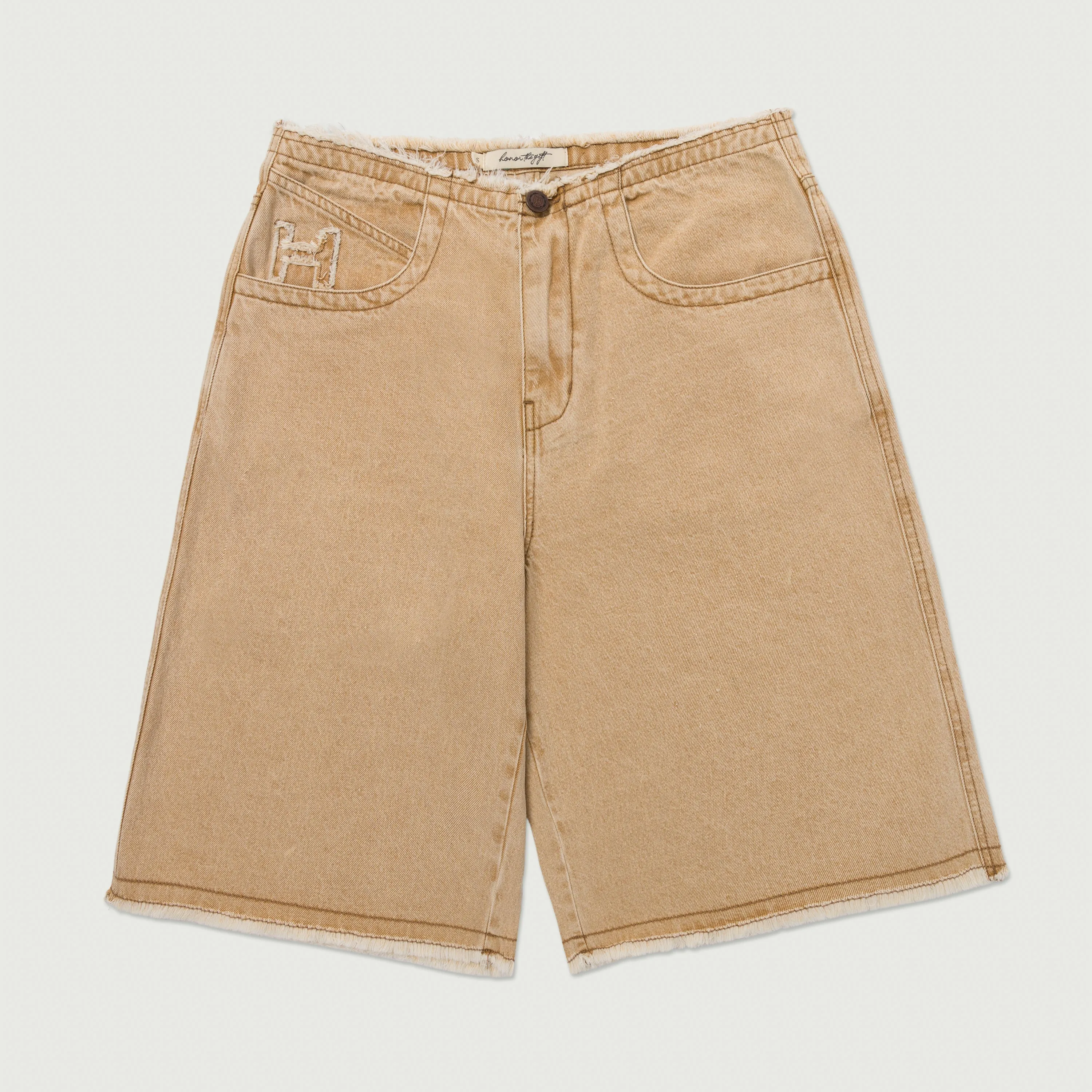 Raw Edge Baggy Short - Tan sold by Honor the Gift