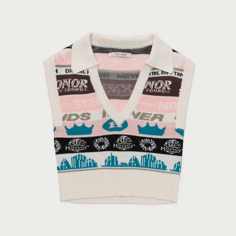 Womens Collared Sweater Vest - Pink sold by Honor the Gift