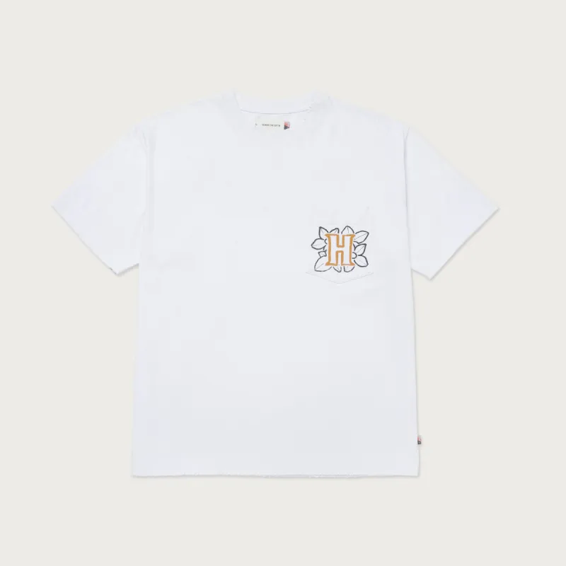 Floral Pocket T-Shirt - White sold by Honor the Gift
