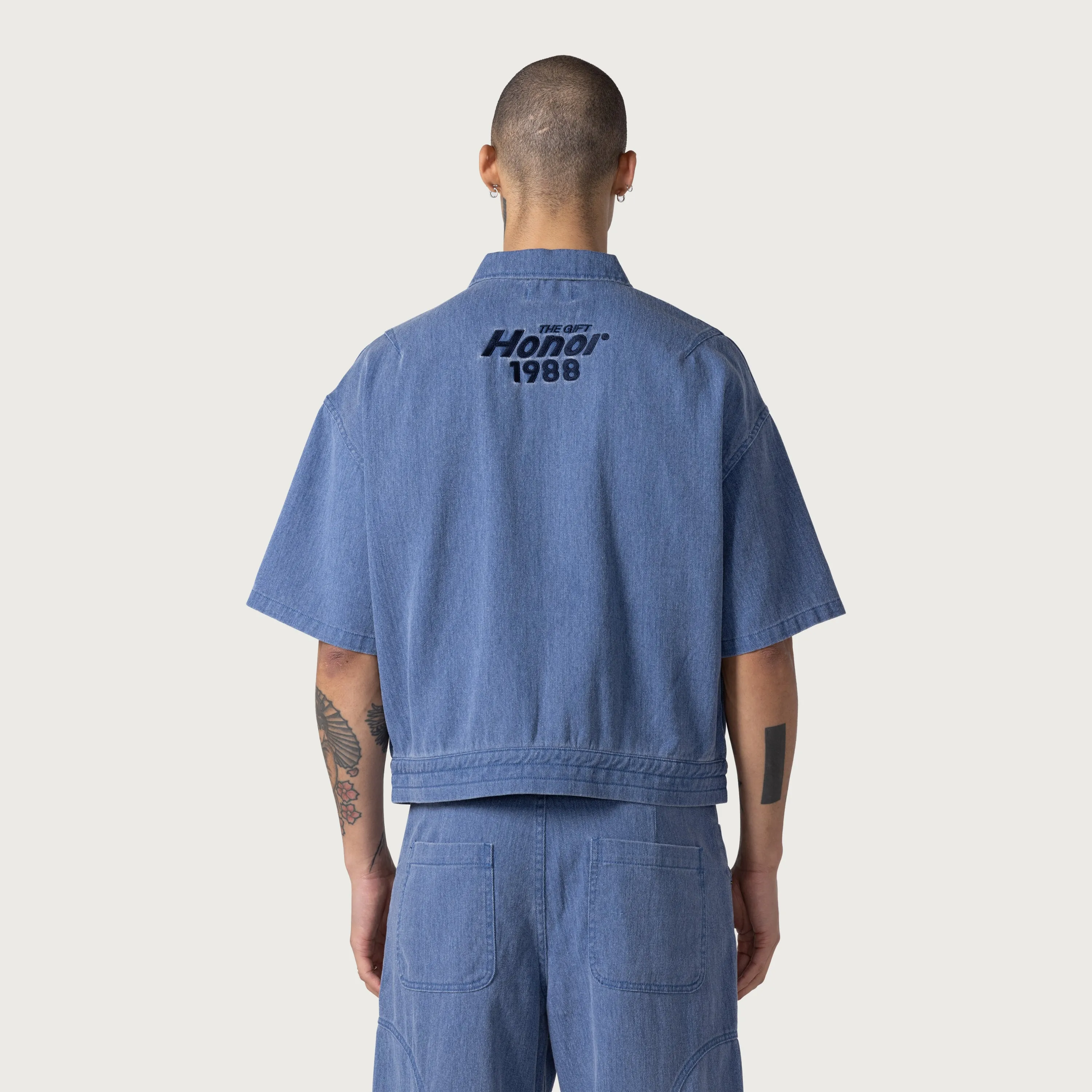 Twill Full Zip Shirt - Blue sold by Honor the Gift product image thumbnail 5