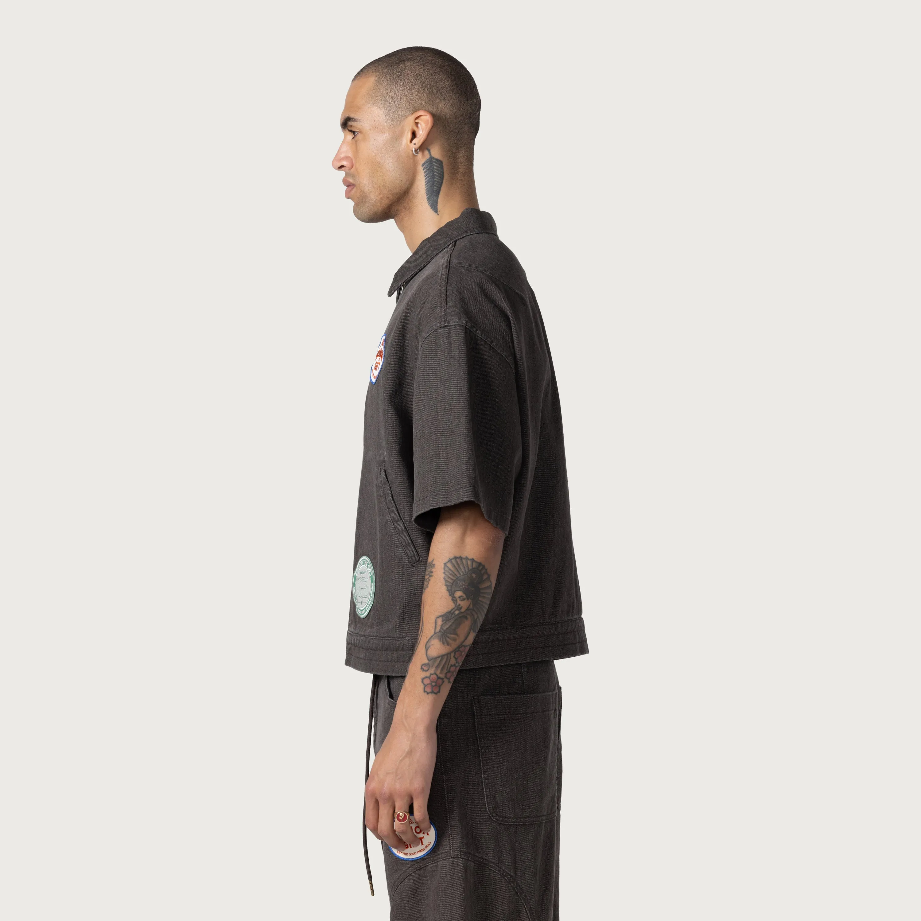 Twill Full Zip Shirt - Black sold by Honor the Gift product image thumbnail 3