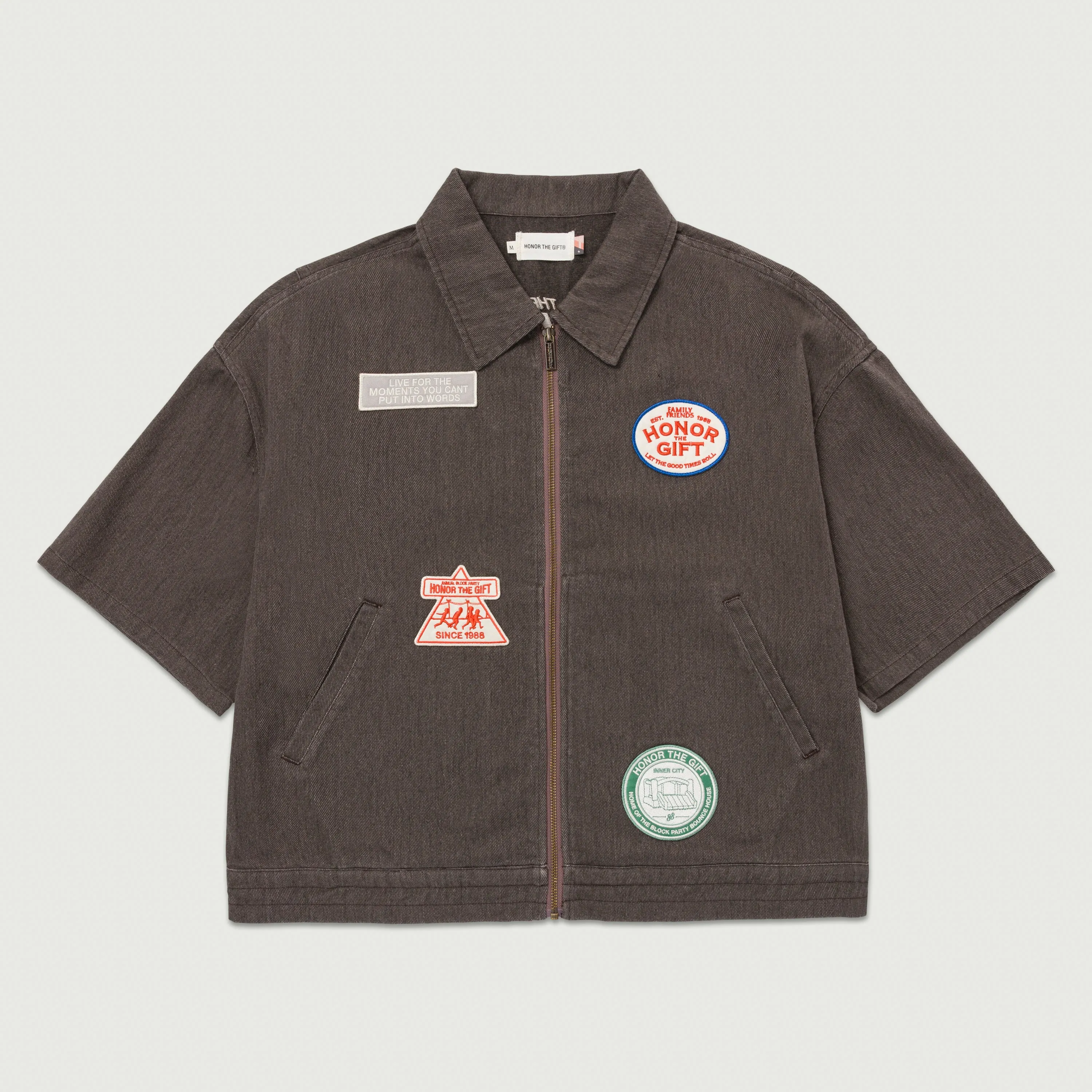 Twill Full Zip Shirt - Black sold by Honor the Gift