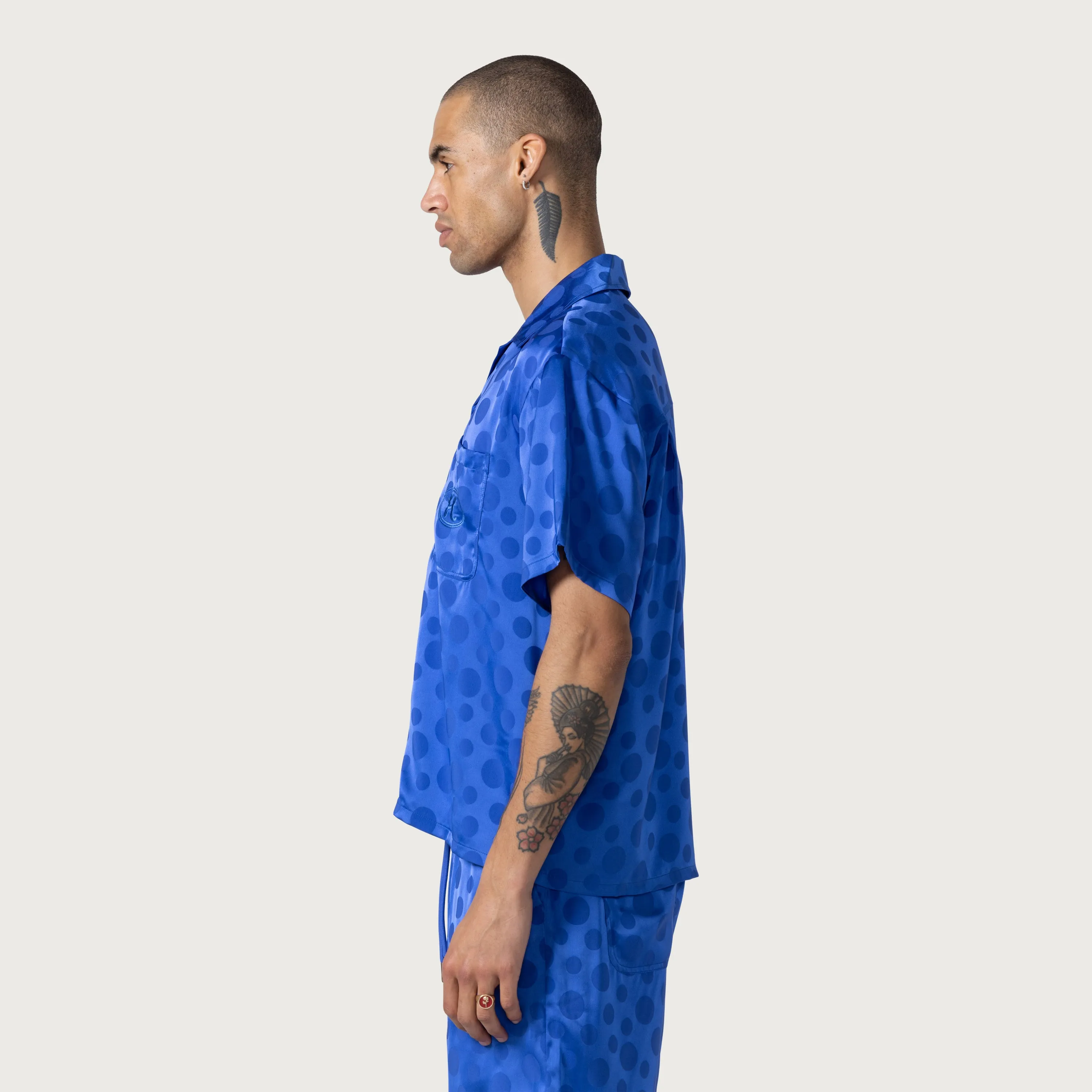 Polka Dot Camp Shirt - Blue sold by Honor the Gift product image thumbnail 3