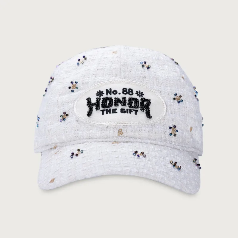 Beaded 6 Panel Cap - Bone made by Honor the Gift