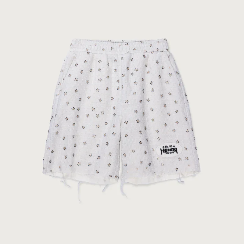 Beaded Shorts - White sold by Honor the Gift