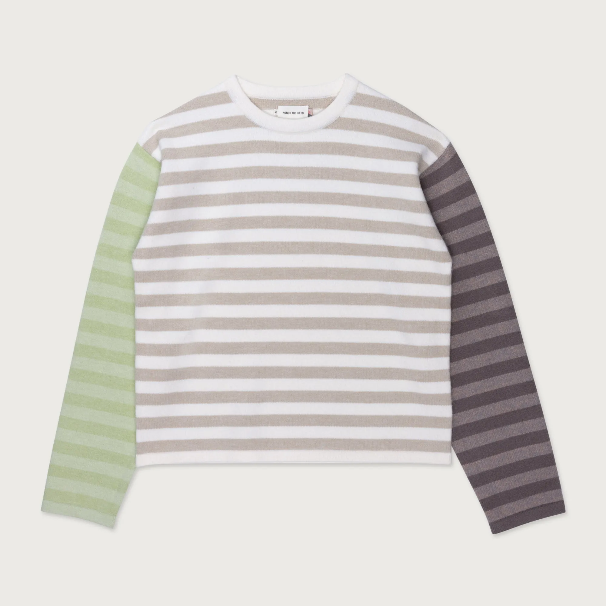 Multi Stripe Crew - Bone sold by Honor the Gift