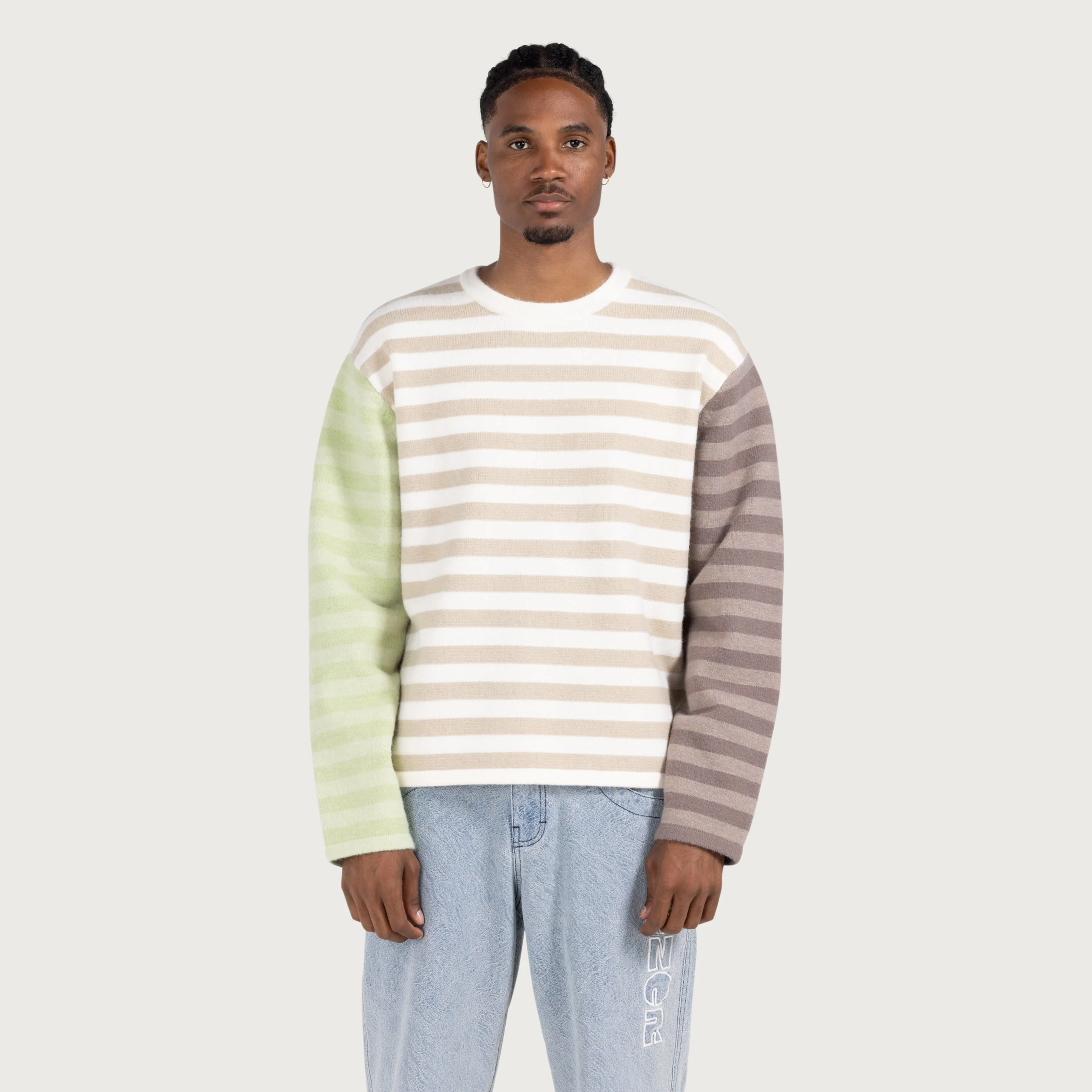 Multi Stripe Crew - Bone sold by Honor the Gift product image thumbnail 2
