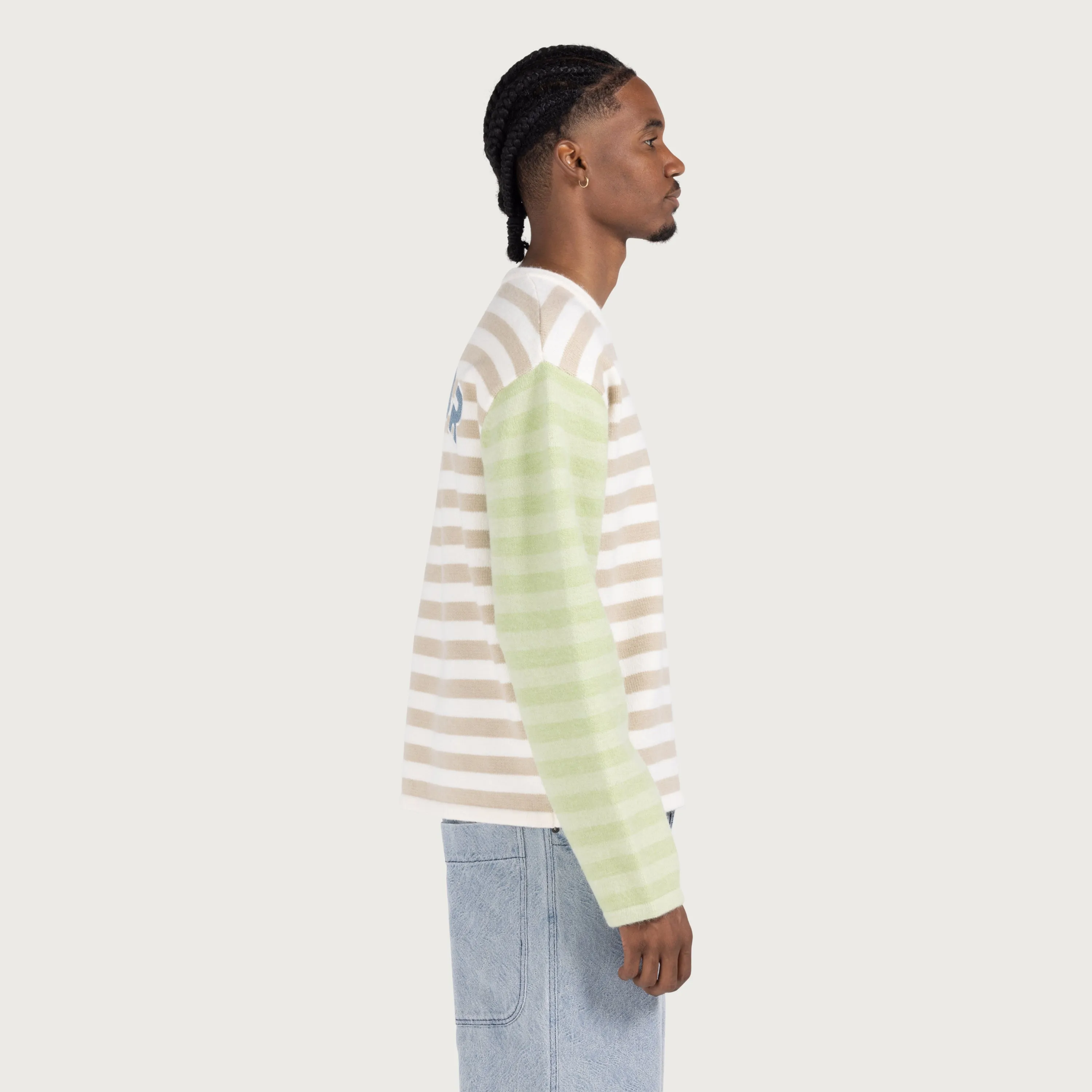 Multi Stripe Crew - Bone sold by Honor the Gift product image thumbnail 4