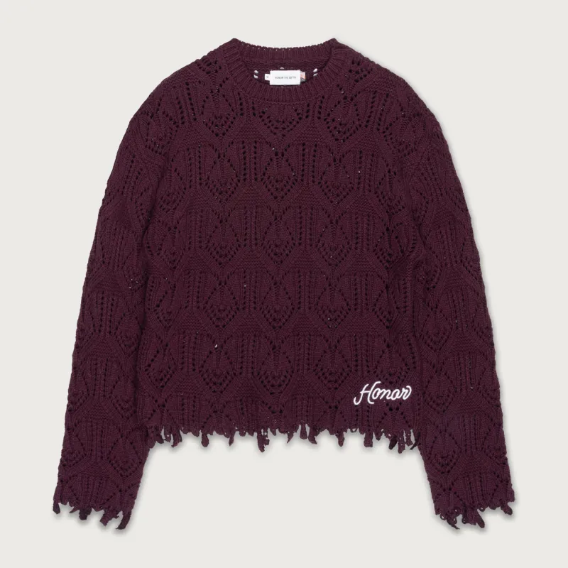 Cable Sweater - Berry sold by Honor the Gift