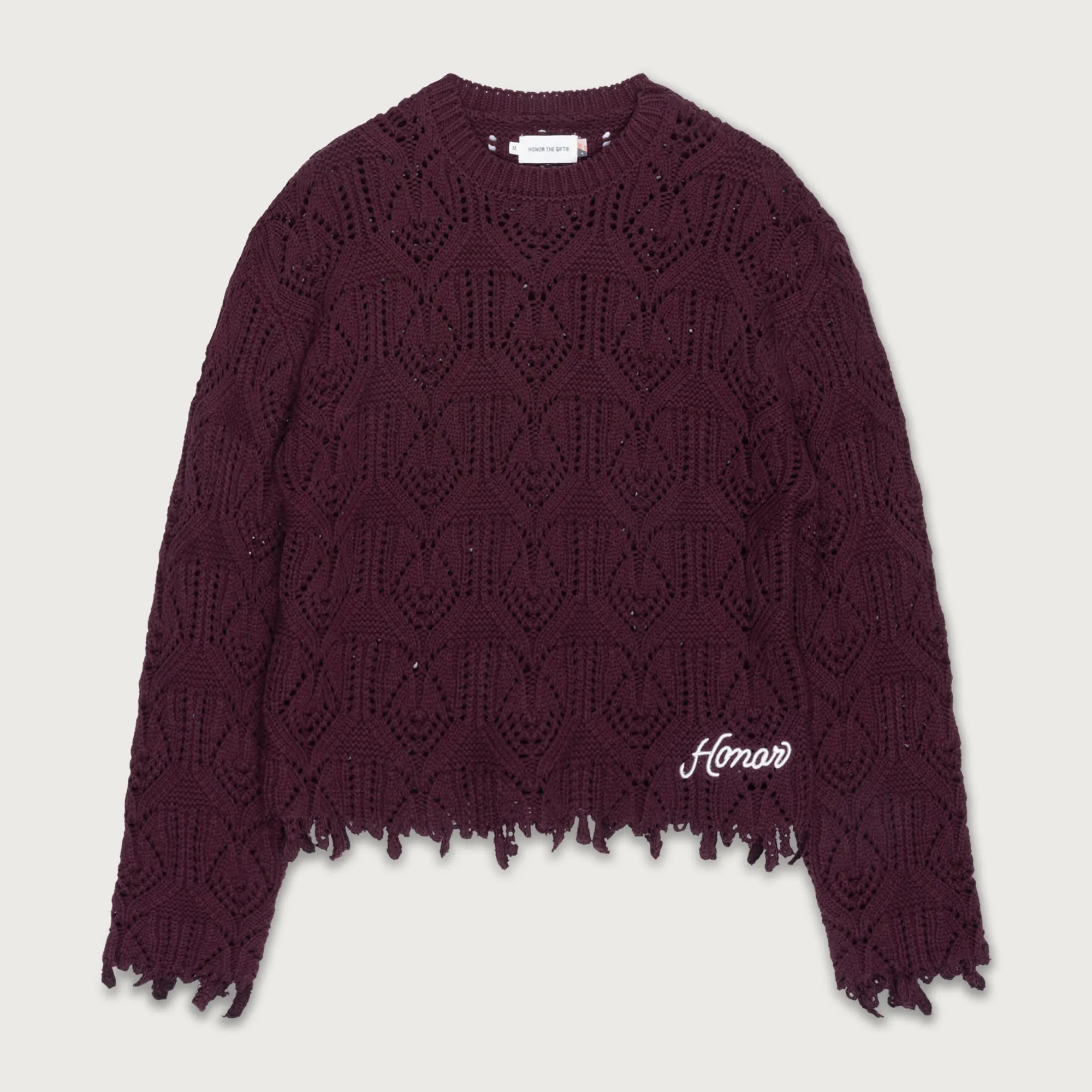 Cable Sweater - Berry sold by Honor the Gift