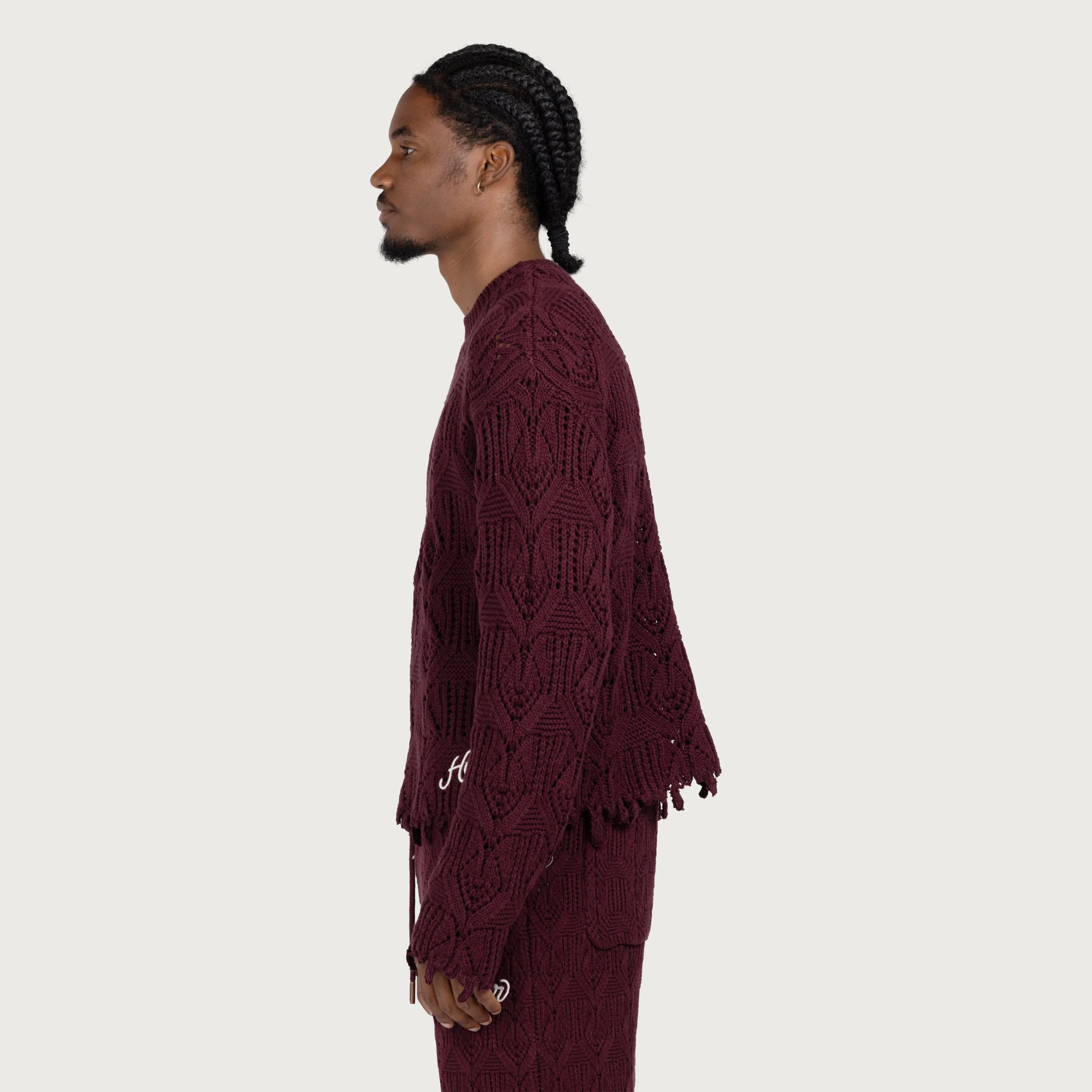 Cable Sweater - Berry sold by Honor the Gift product image thumbnail 5