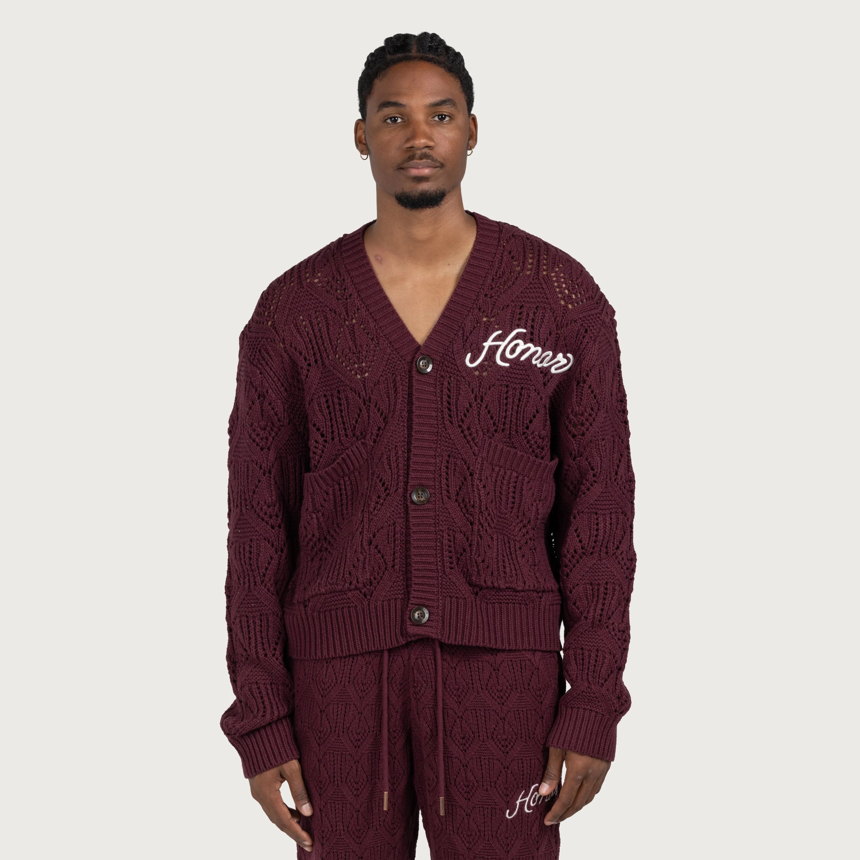 Cable Cardigan - Berry sold by Honor the Gift product image thumbnail 2